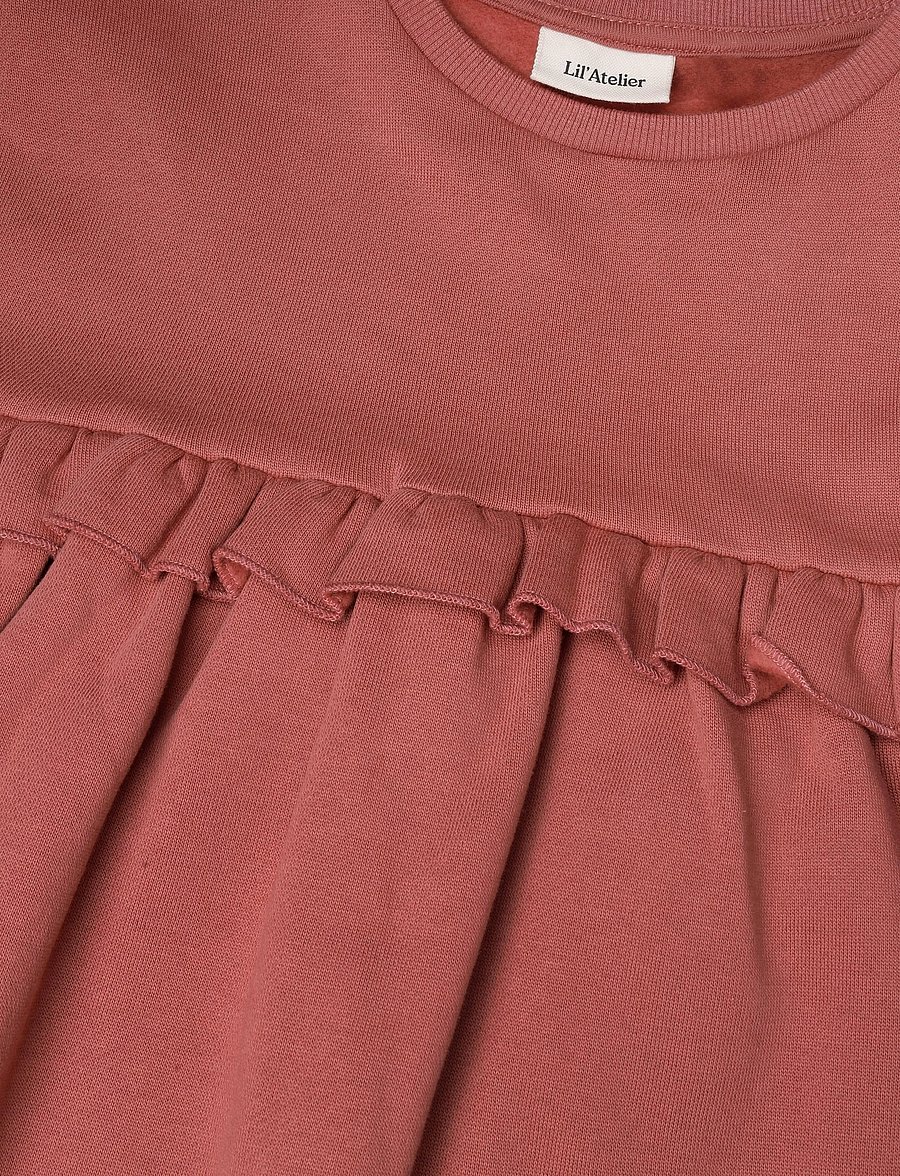 Lil'Atelier - NMFKILANO LS LOOSE SWEAT DRESS BRU LIL - langärmelige freizeitkleider - withered rose - 3