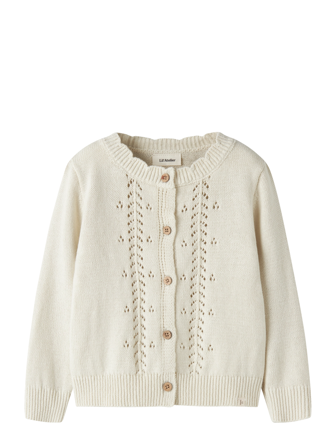 Lil'Atelier NMFOPLEA LS KNIT CARD LIL - Knitwear - TURTLEDOVE / cream