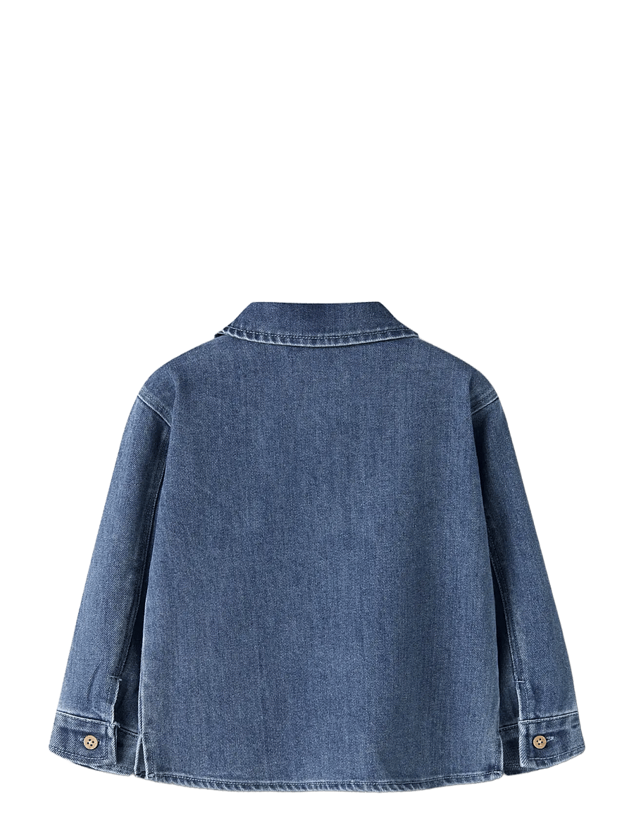 Lil'Atelier - NMMOBELLO LS LOOSE OVERSHIRT 1144-SE LIL - langärmlige hemden - dark blue denim - 1