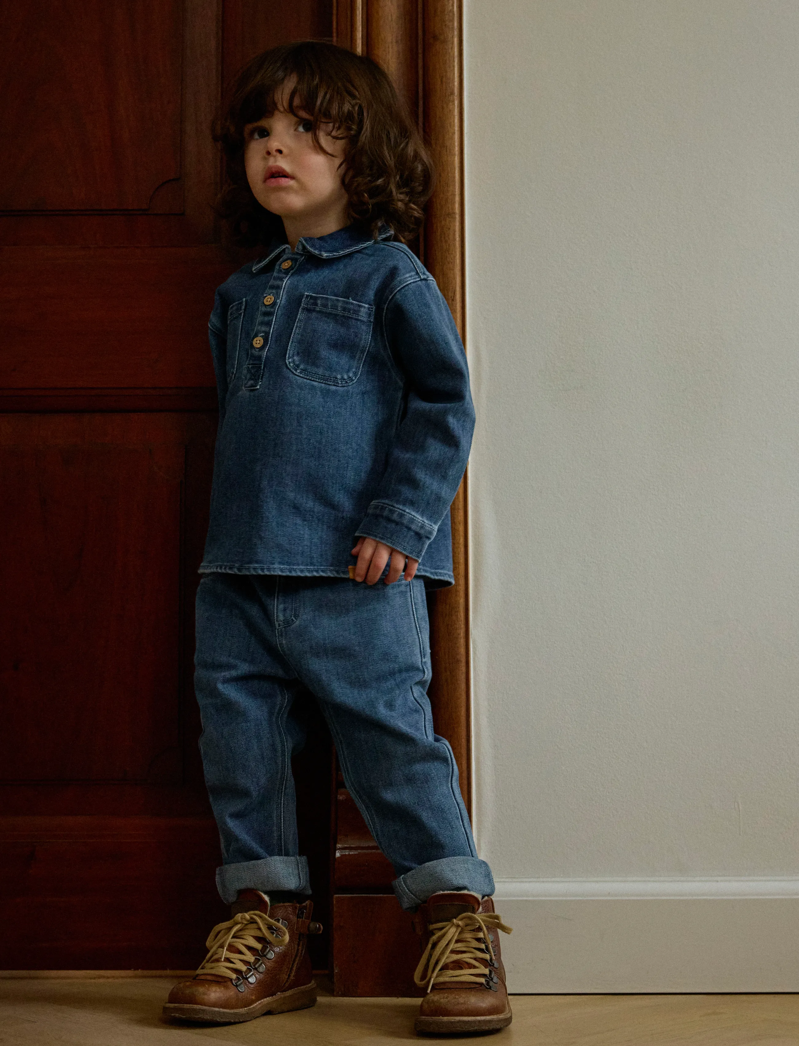 Lil'Atelier - NMMOBELLO LS LOOSE OVERSHIRT 1144-SE LIL - langärmlige hemden - dark blue denim - 2