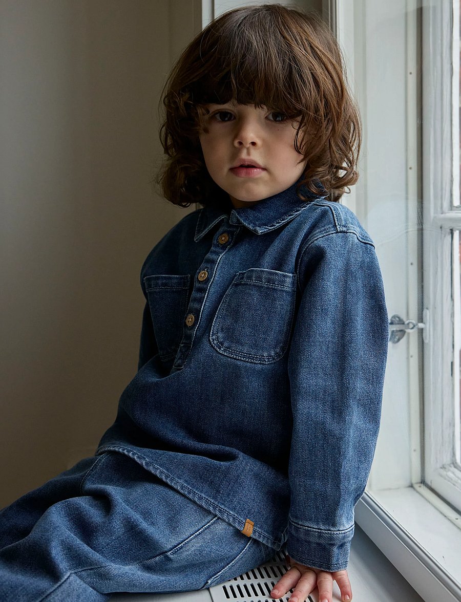 Lil'Atelier - NMMOBELLO LS LOOSE OVERSHIRT 1144-SE LIL - langärmlige hemden - dark blue denim - 3