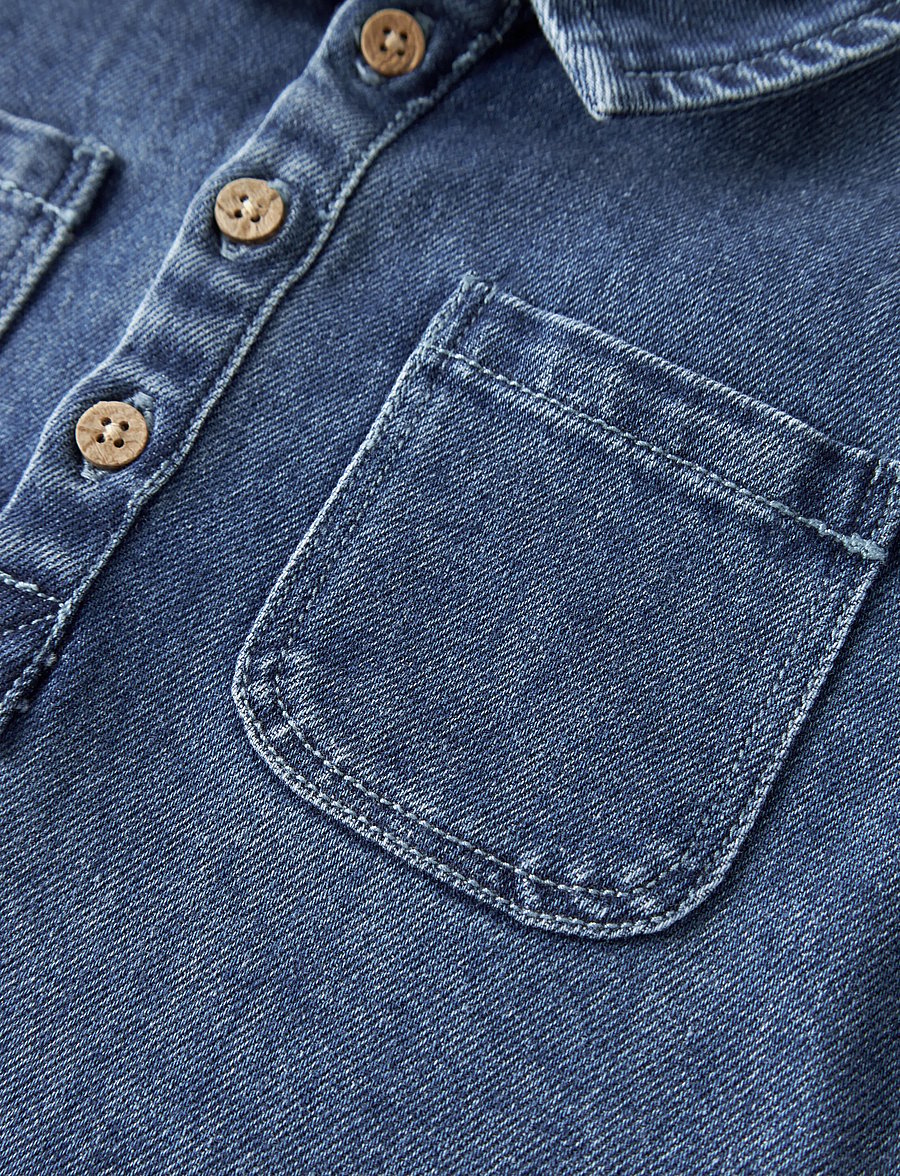 Lil'Atelier - NMMOBELLO LS LOOSE OVERSHIRT 1144-SE LIL - langärmlige hemden - dark blue denim - 4