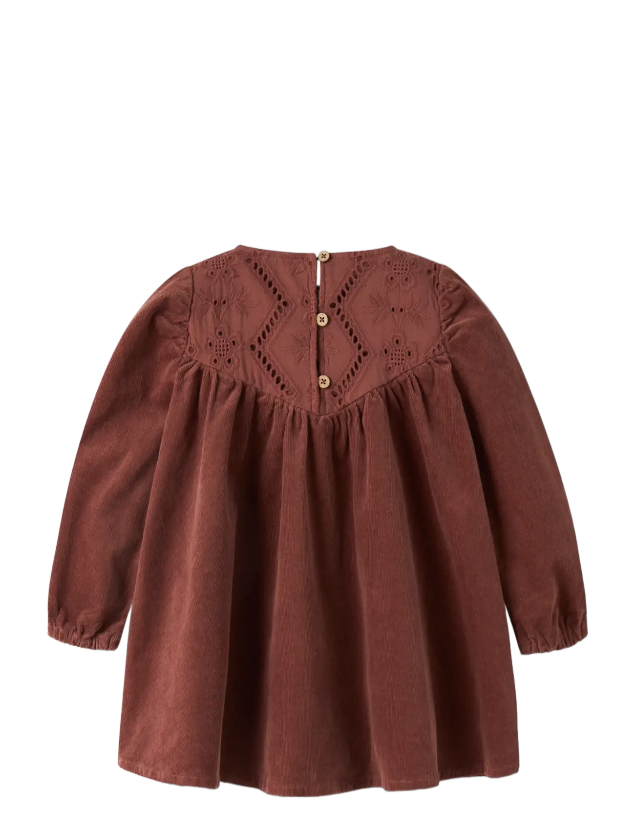 Lil'Atelier - NMFONELLAS LOOSE CORD DRESS 1146-HC LIL - langärmelige freizeitkleider - mahogany - 1
