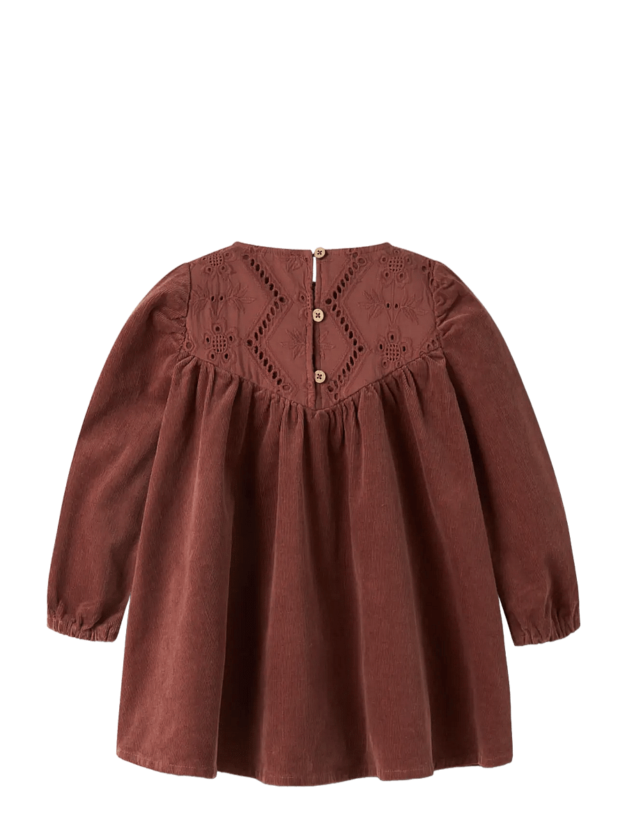 Lil'Atelier - NMFONELLAS LOOSE CORD DRESS 1146-HC LIL - langärmelige freizeitkleider - mahogany - 1