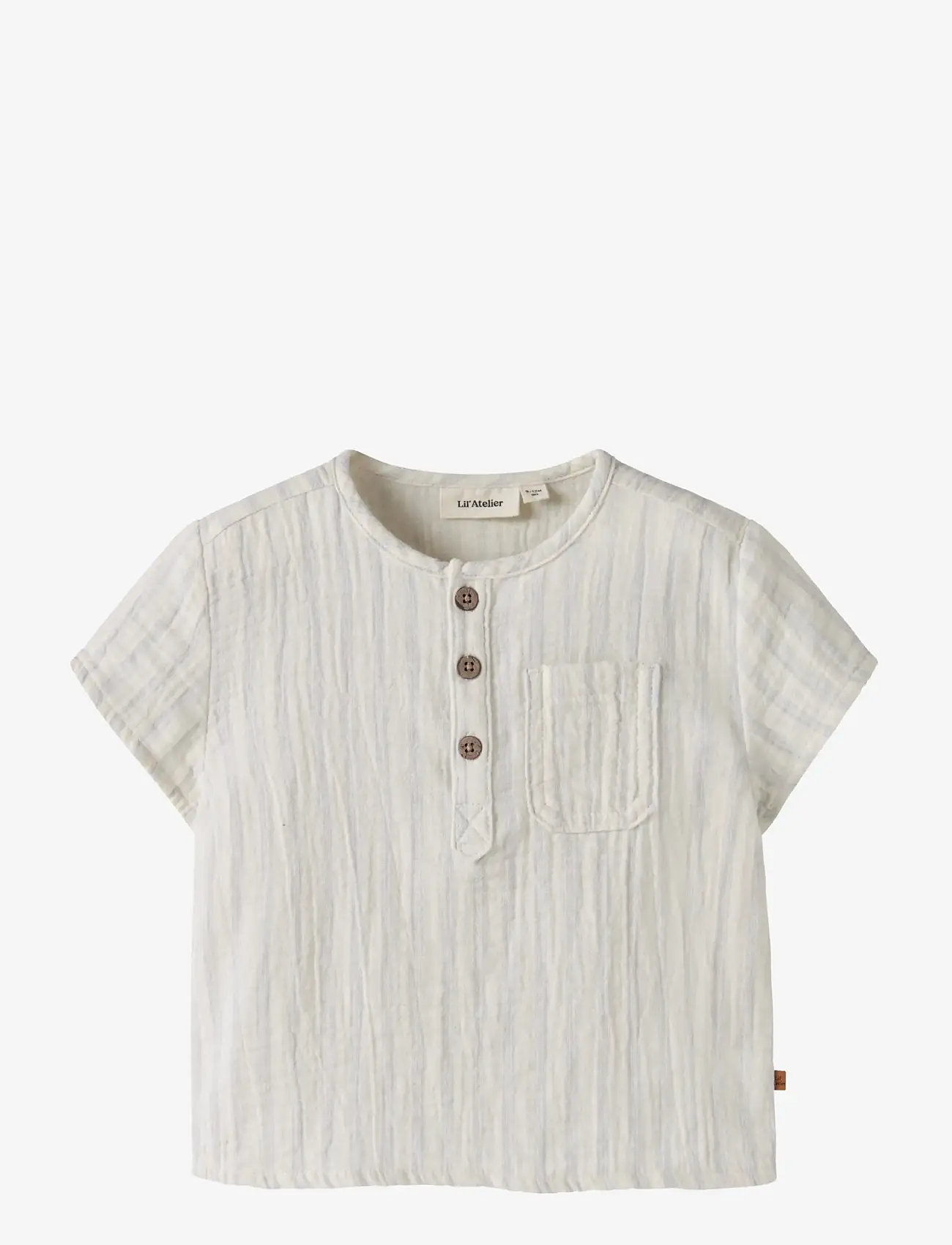 Lil'Atelier - NBMHAGI SS LOOSE SHIRT LIL - kurzärmlige hemden - coconut milk - 0