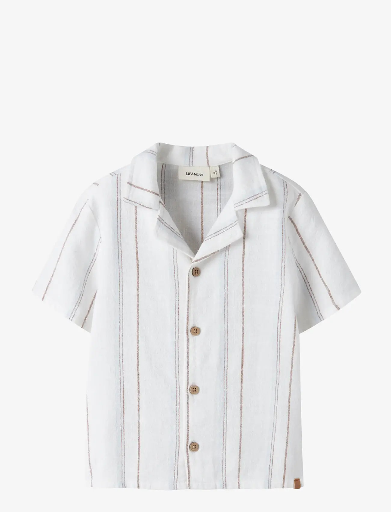 Lil'Atelier - NMMJERAN SS LOOSE SHIRT LIL - kurzärmlige hemden - coconut milk - 0