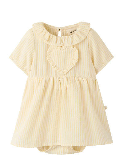 Lil'Atelier NBFFOLLY SS BODY DRESS LIL - Vauva 0-2 vuotta - COCONUT MILK / yellow