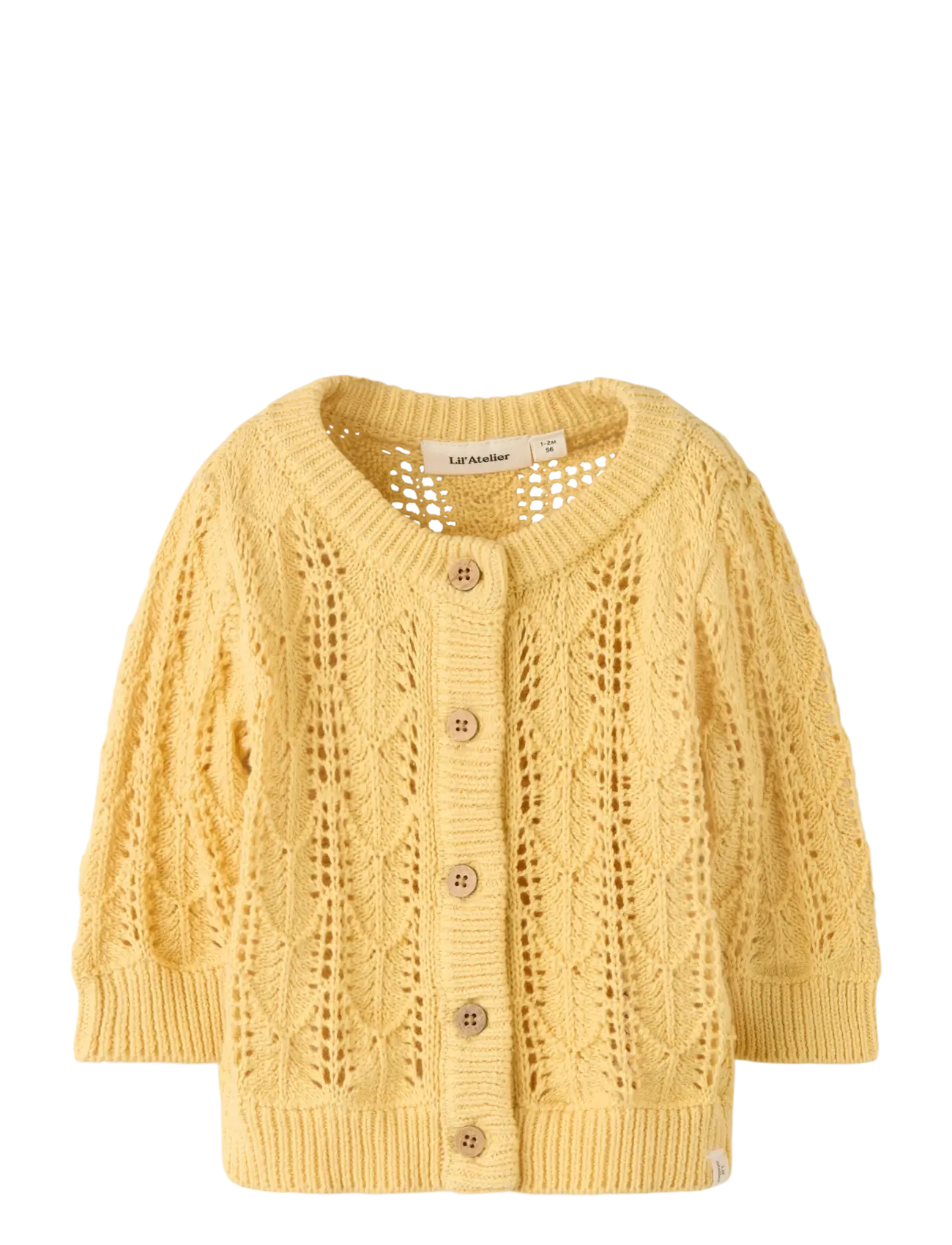 Lil'Atelier Nbffea Ls Knit Card Lil, 74, Knitwear, Gelb - Cardigans, Kinder