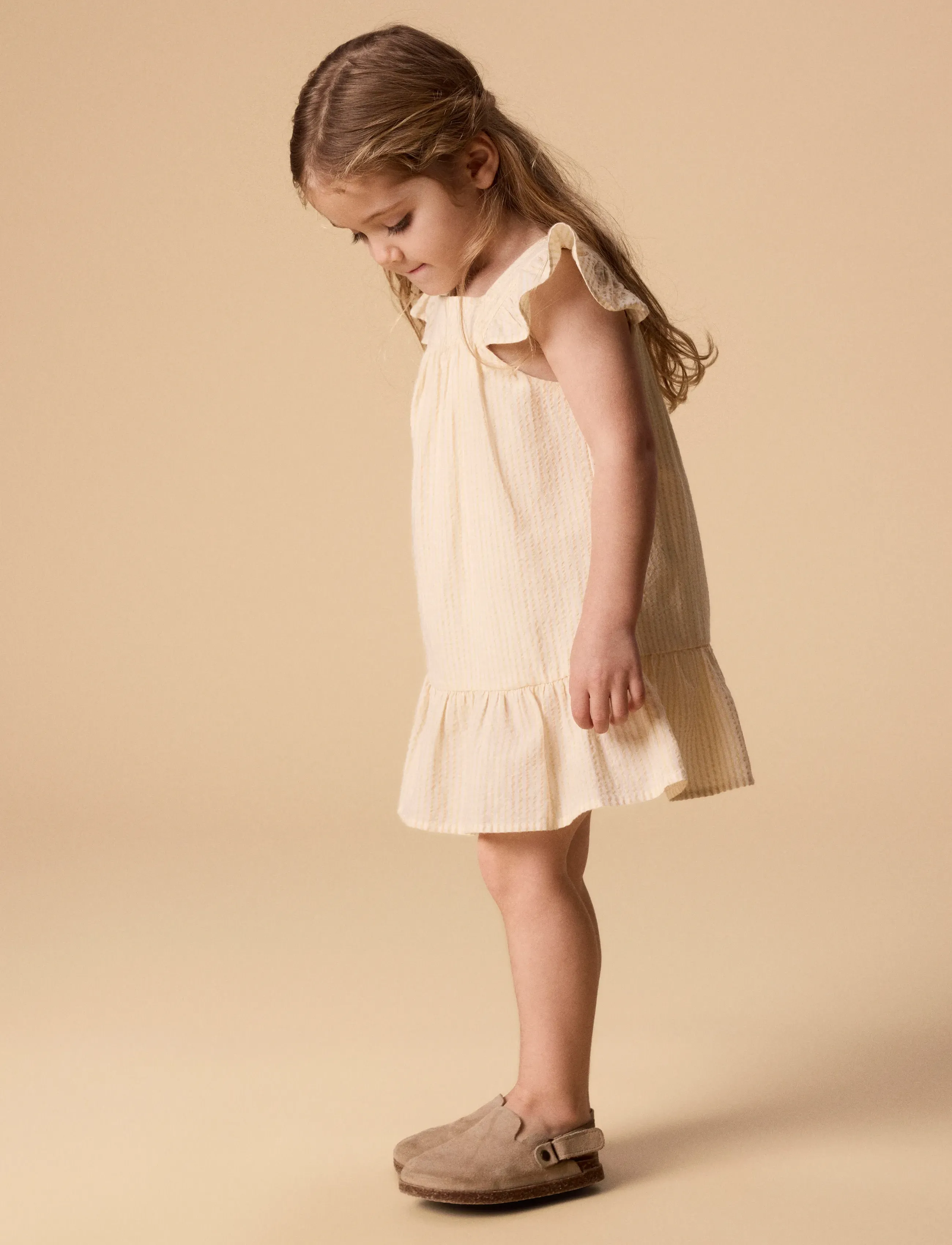 Lil'Atelier - NMFFOLLY STRAP LOOSE DRESS LIL - ikdienas kleitas ar īsām piedurknēm - coconut milk - 2