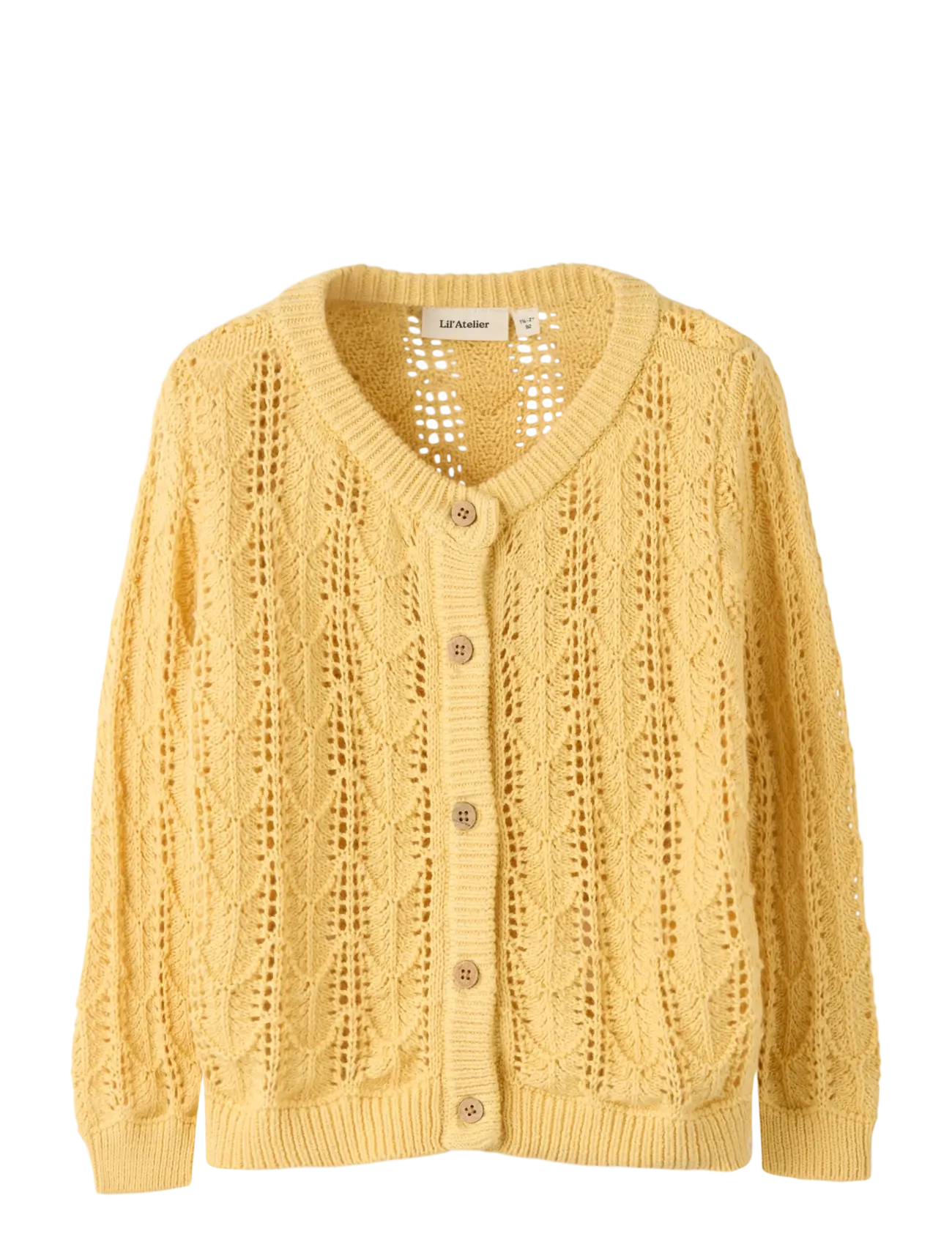 Lil'Atelier Nmffea Ls Knit Card Lil, 92, Knitwear, Gelb - Cardigans, Kinder
