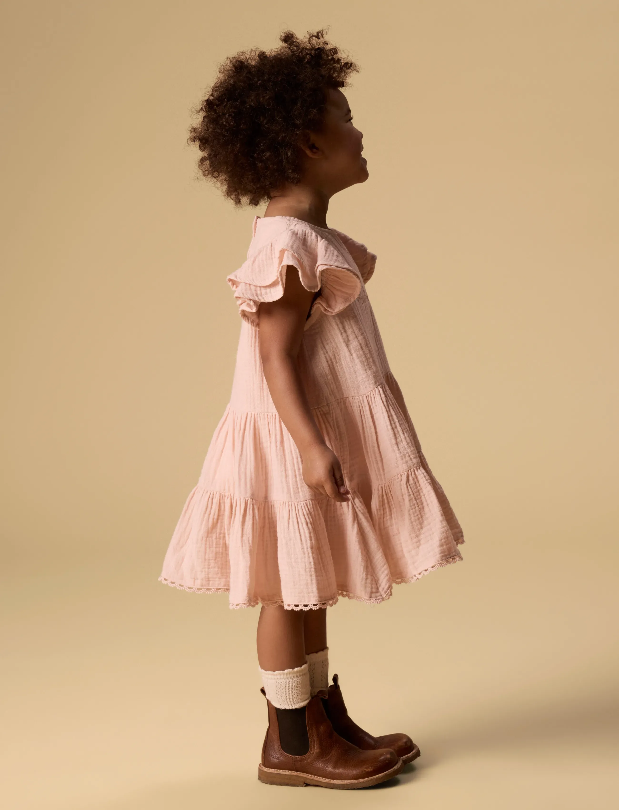 Lil'Atelier - NMFFULINA SS LOOSE DRESS LIL - short-sleeved casual dresses - peach whip - 3