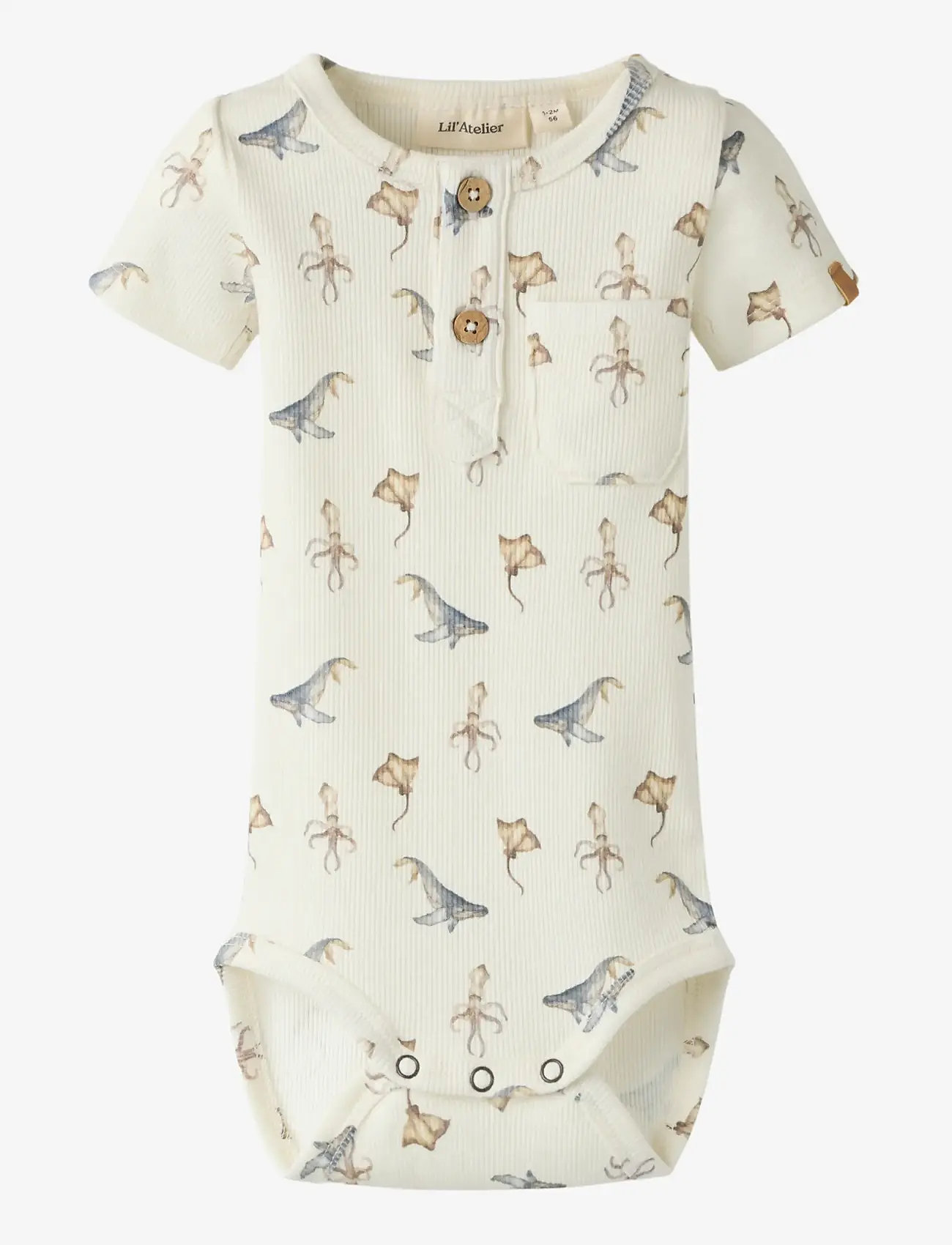 Lil'Atelier - NBMLAVO ESI SS SLIM BODY LIL - kurzärmelige bodys - coconut milk - 0