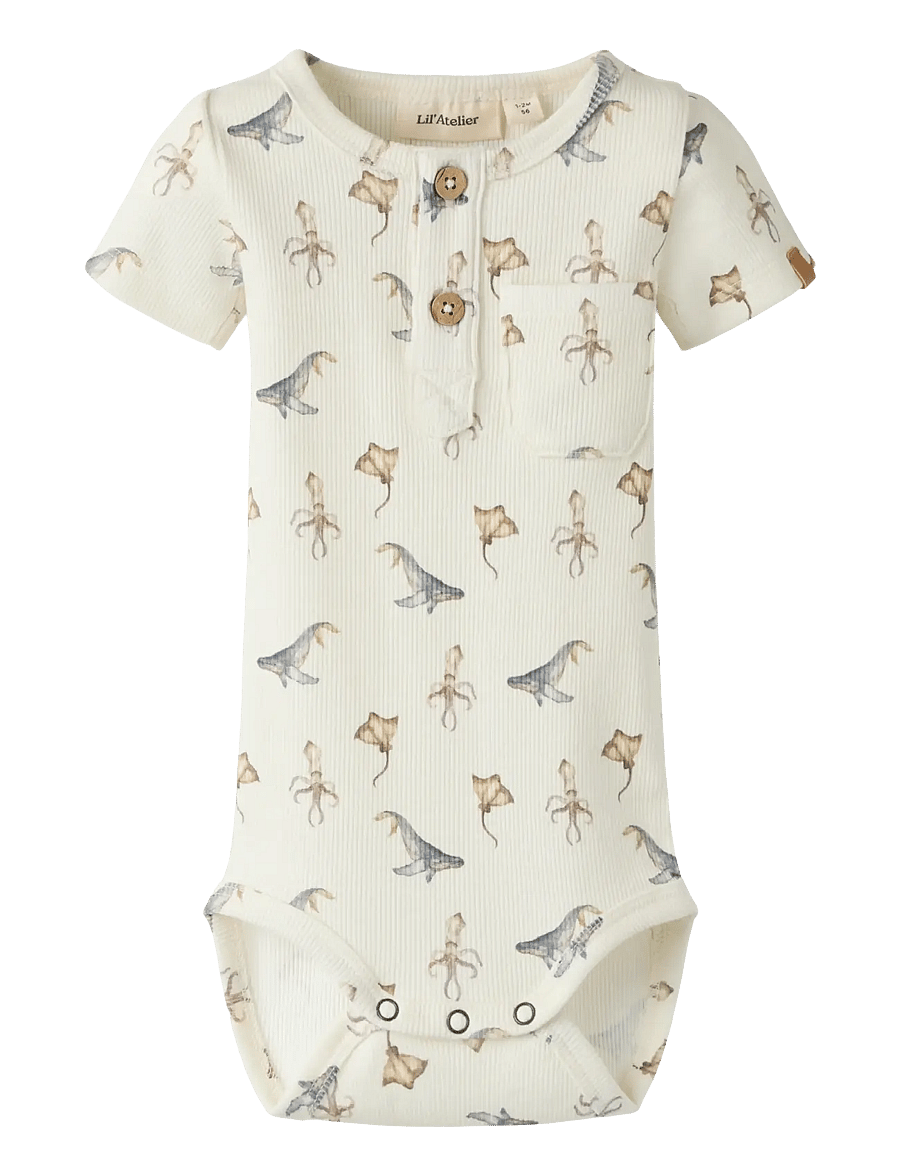 Lil'Atelier - NBMLAVO ESI SS SLIM BODY LIL - bodies à manches courtes - coconut milk - 0