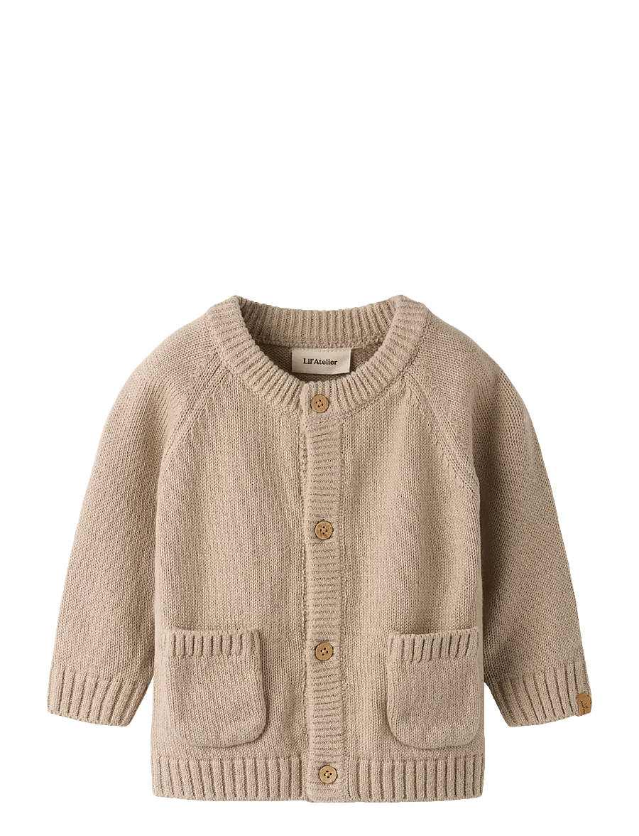 Lil'Atelier - NBMFOGON LS KNIT CARD LIL - cardigans - oxford tan - 0