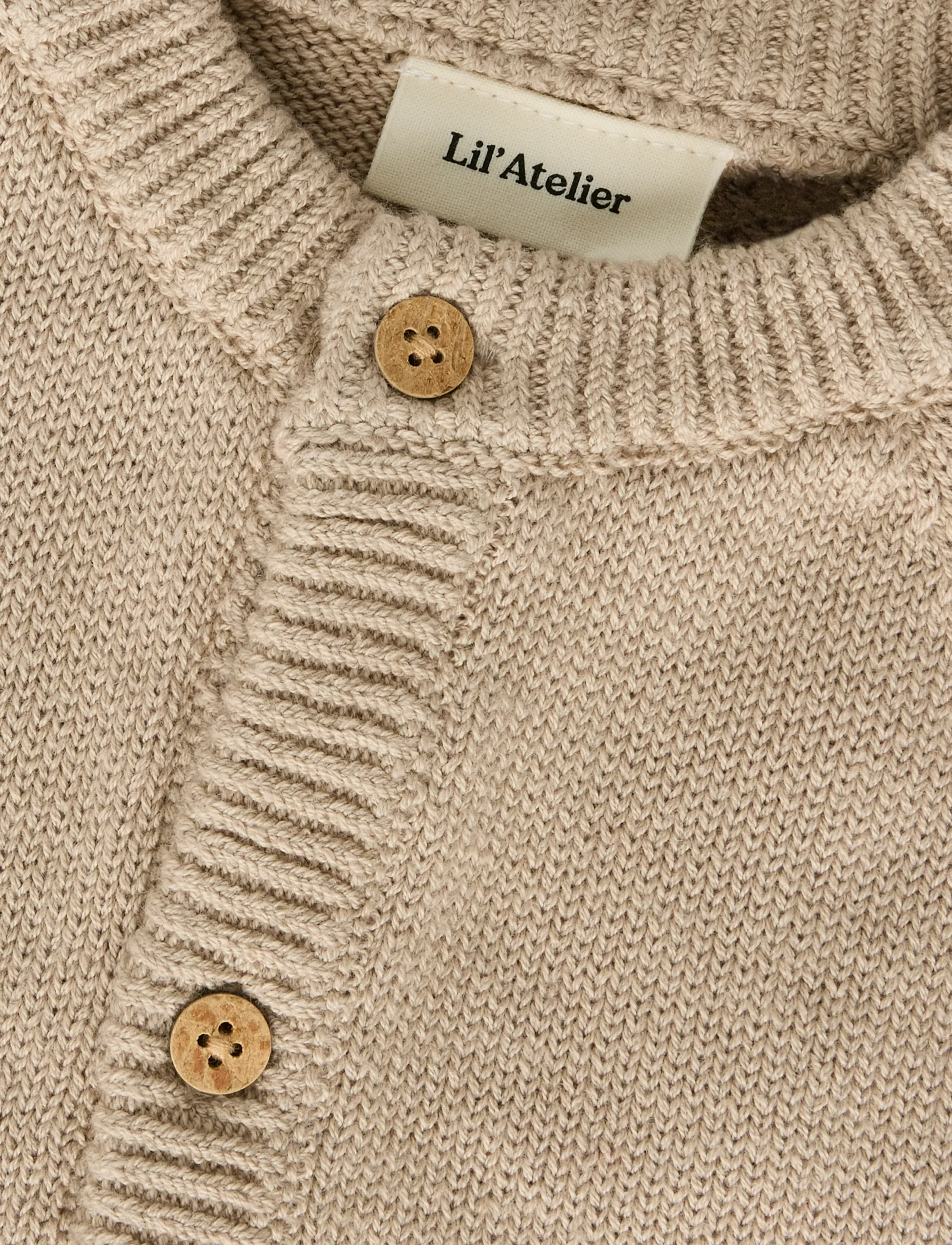 Lil'Atelier - NBMFOGON LS KNIT CARD LIL - cardigans - oxford tan - 2
