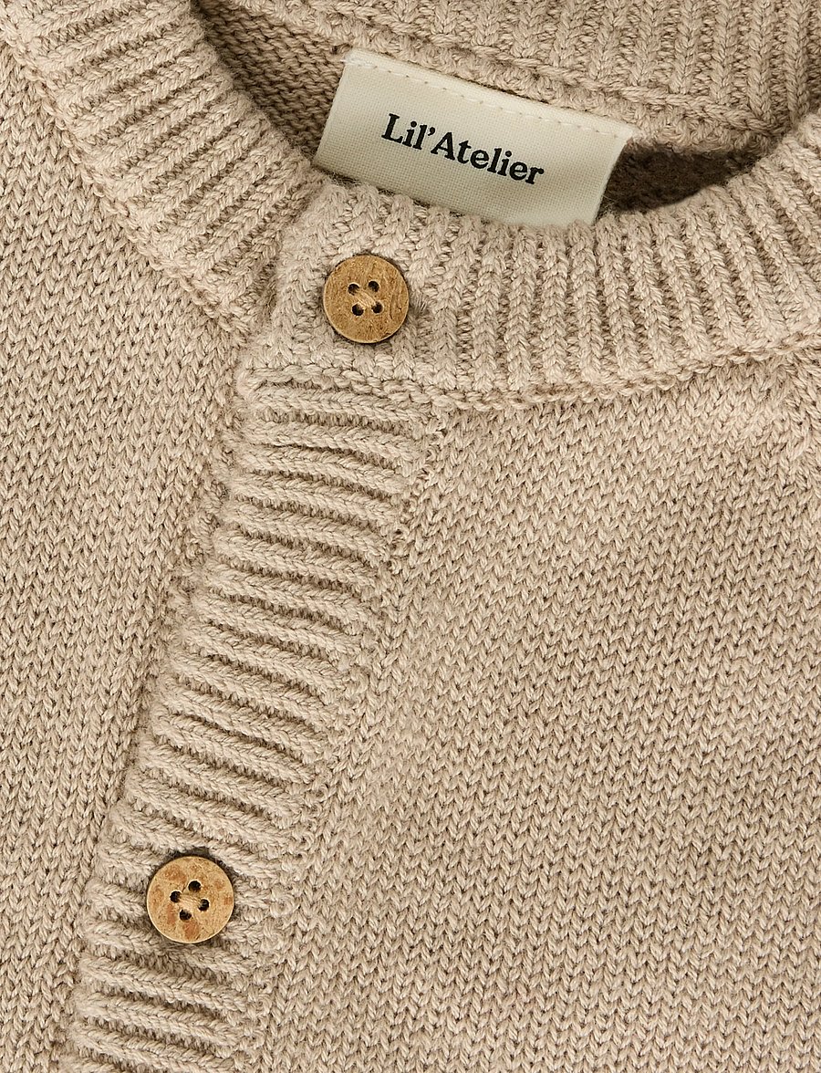 Lil'Atelier - NBMFOGON LS KNIT CARD LIL - cardigans - oxford tan - 2