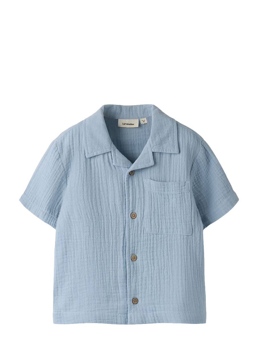 Lil'Atelier - NMMFULINA SS SHIRT LIL - kurzärmlige hemden - zen blue - 0