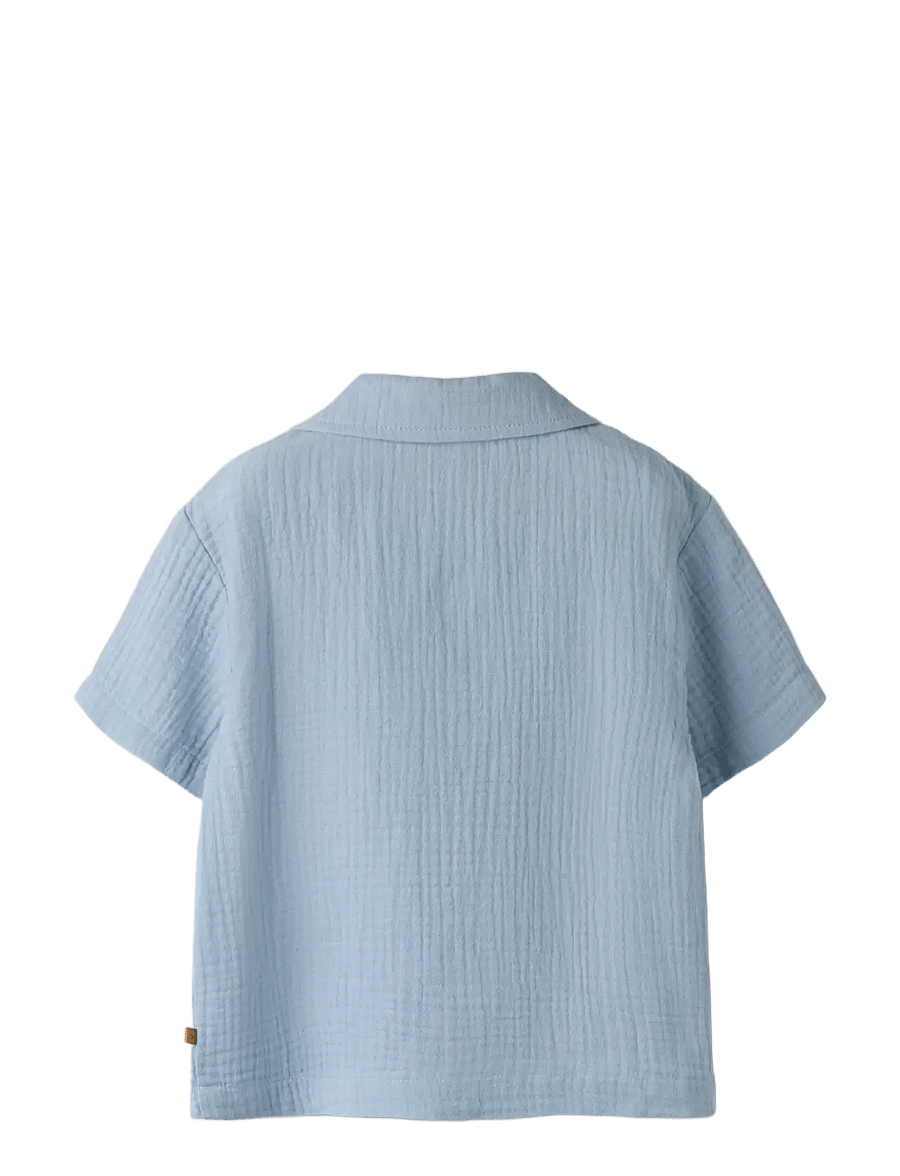 Lil'Atelier - NMMFULINA SS SHIRT LIL - kurzärmlige hemden - zen blue - 1
