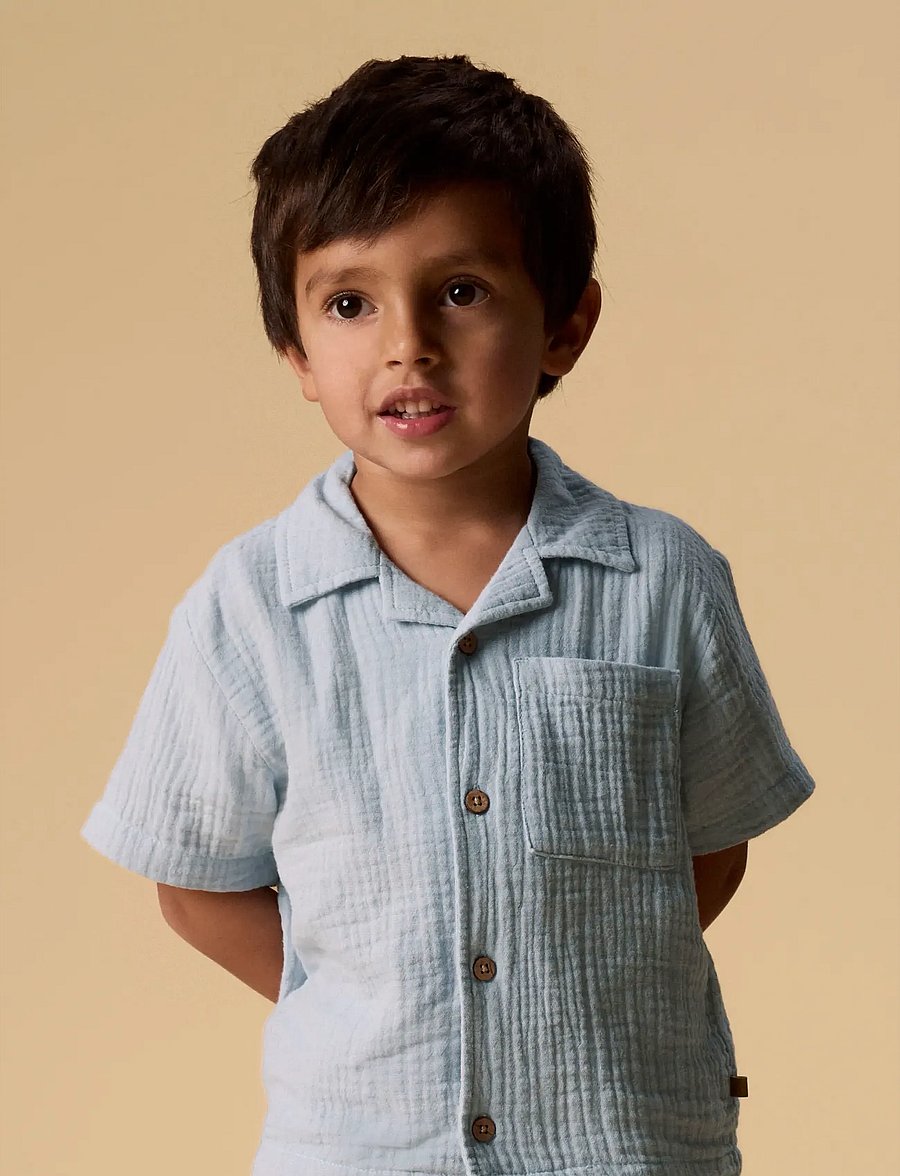 Lil'Atelier - NMMFULINA SS SHIRT LIL - kurzärmlige hemden - zen blue - 2