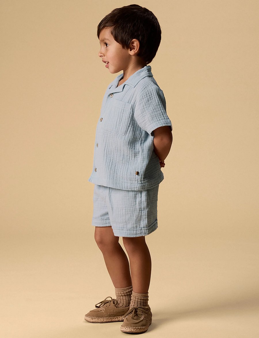 Lil'Atelier - NMMFULINA SS SHIRT LIL - kurzärmlige hemden - zen blue - 3