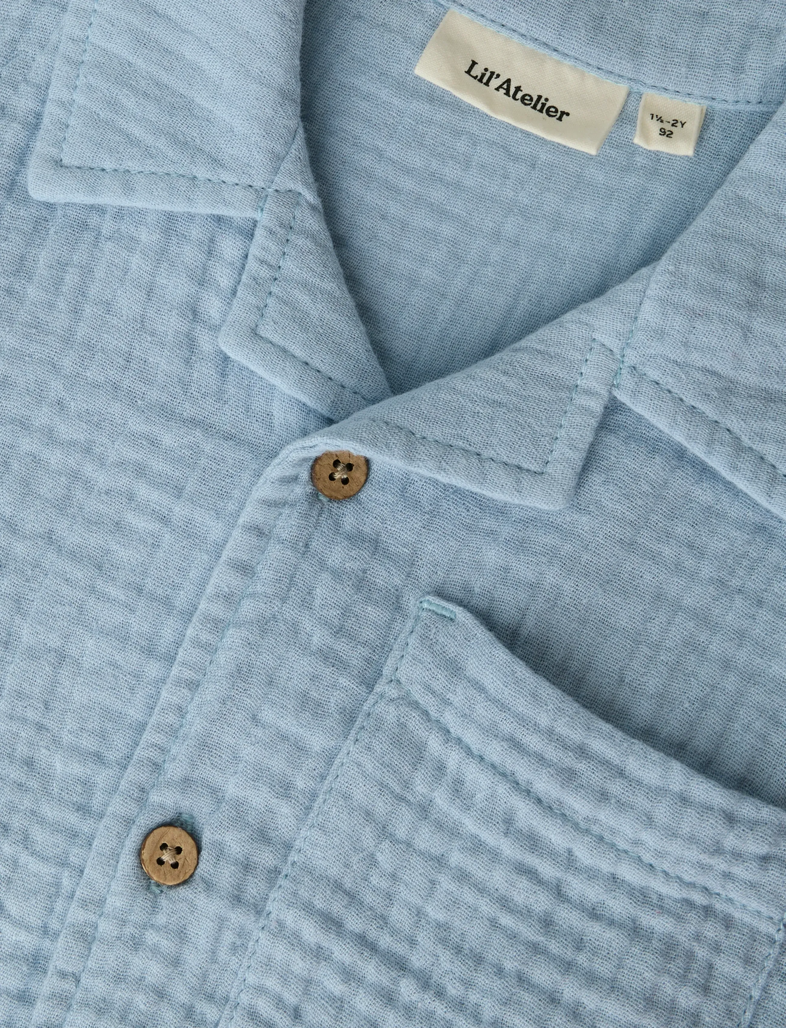 Lil'Atelier - NMMFULINA SS SHIRT LIL - kurzärmlige hemden - zen blue - 4