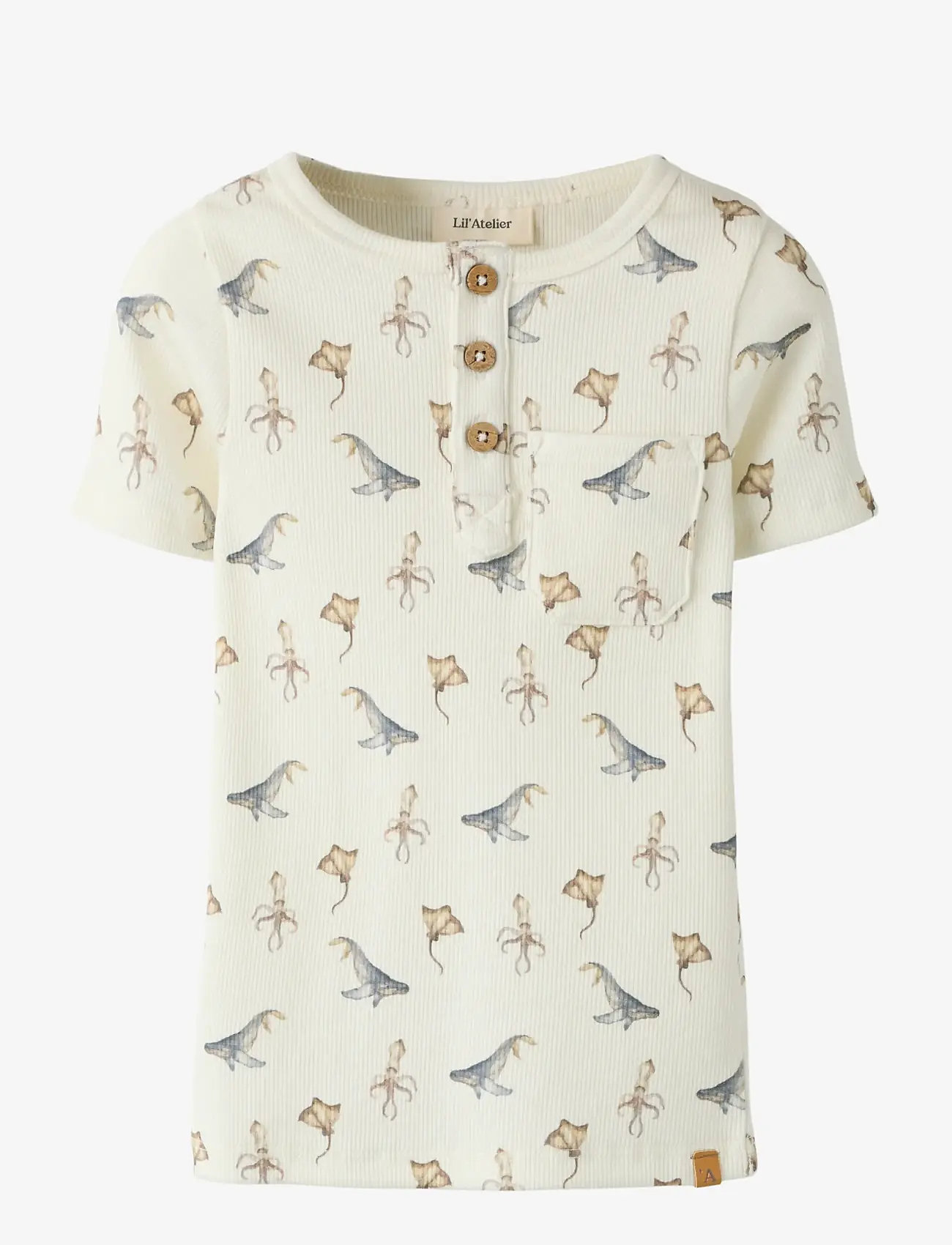 Lil'Atelier - NMMLAVO ESI SS SLIM TOP LIL - kortärmade t-shirts - coconut milk - 0