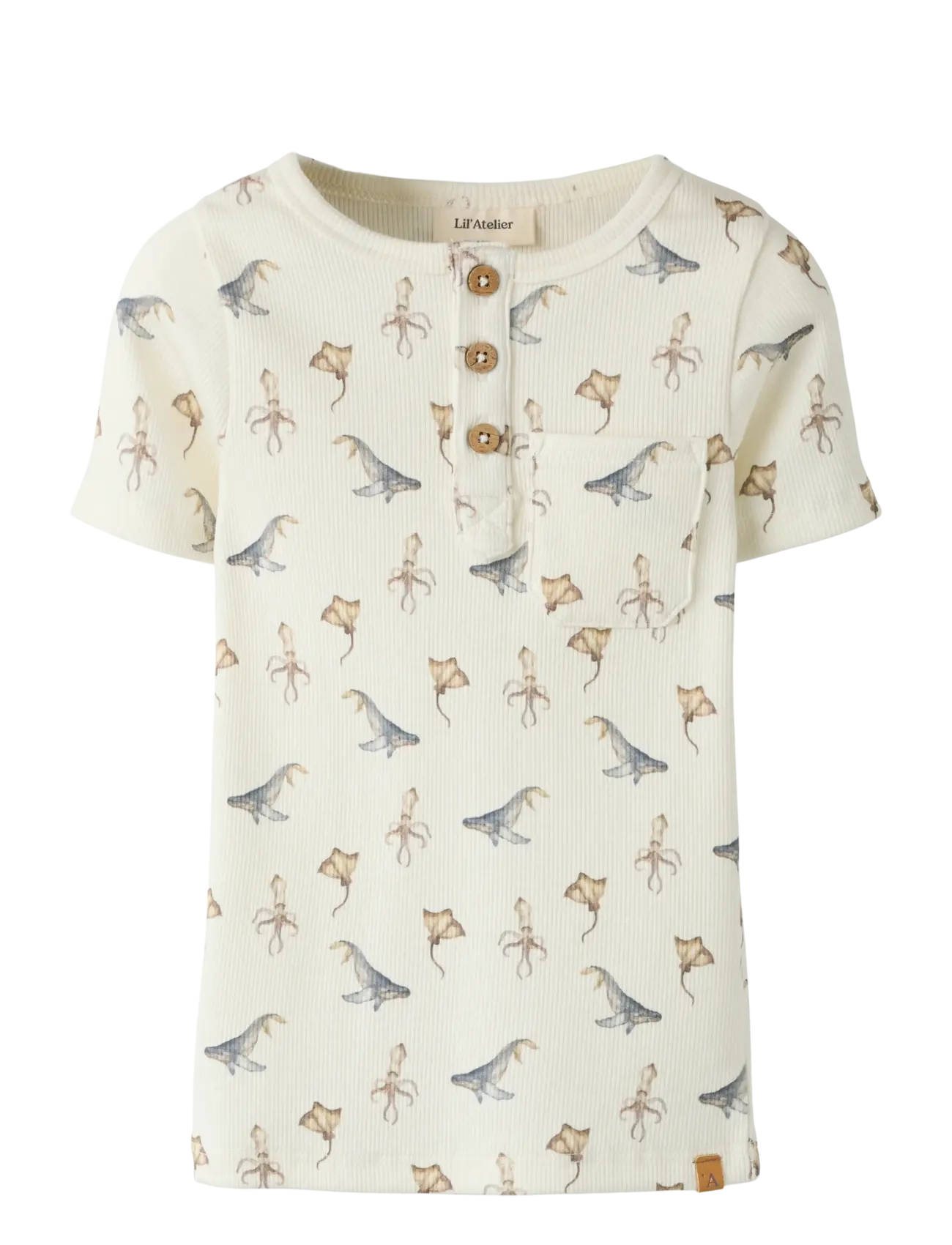 Lil'Atelier NMMLAVO ESI SS SLIM TOP LIL - Overdele - COCONUT MILK / cream