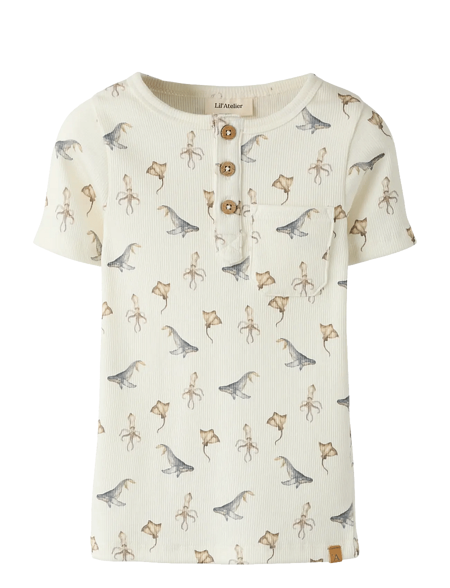 Lil'Atelier - NMMLAVO ESI SS SLIM TOP LIL - kurzärmelige - coconut milk - 0