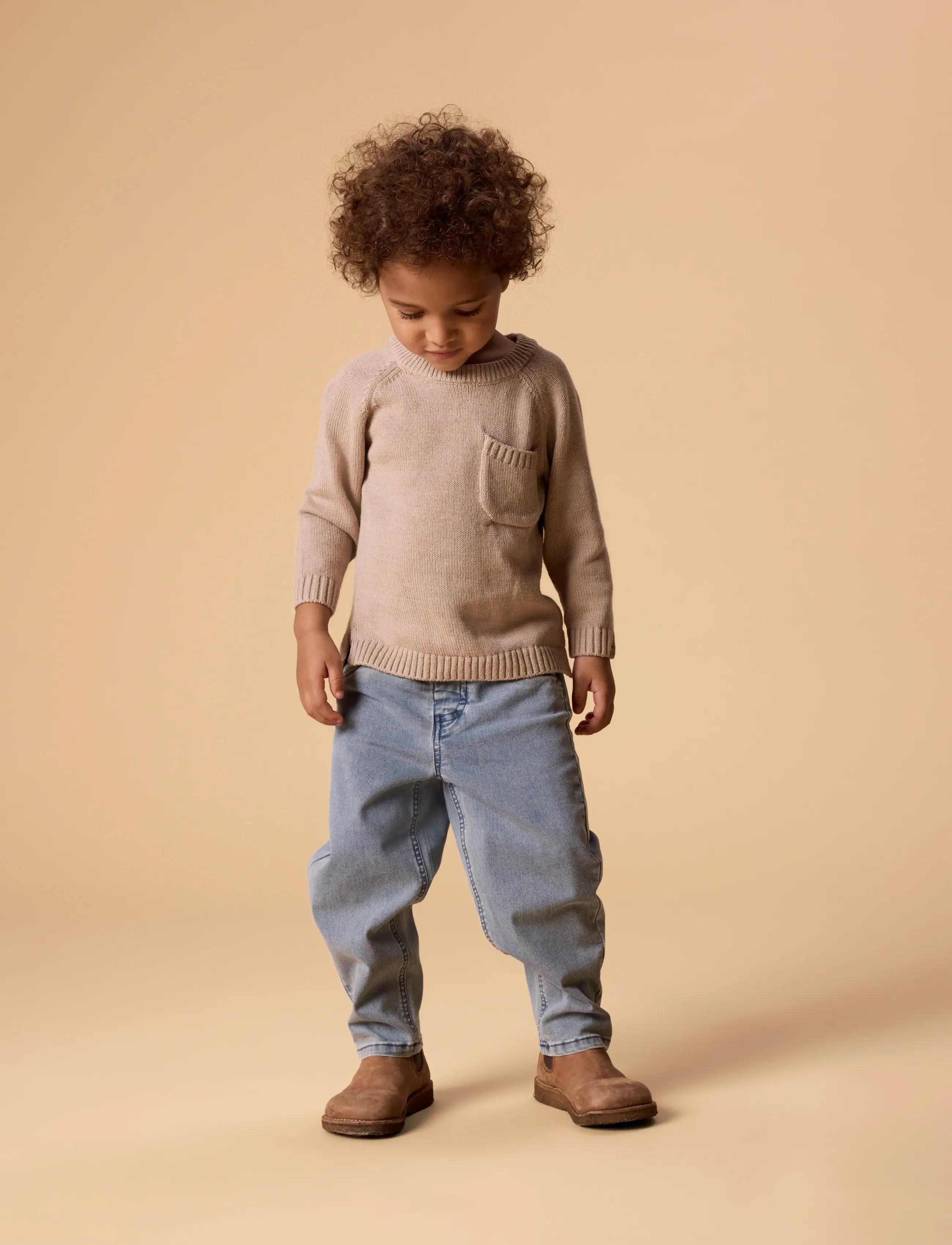 Lil'Atelier Nmmfogon Ls Knit Lil, 122-128, Brown, Strik > Pullovere, Børn