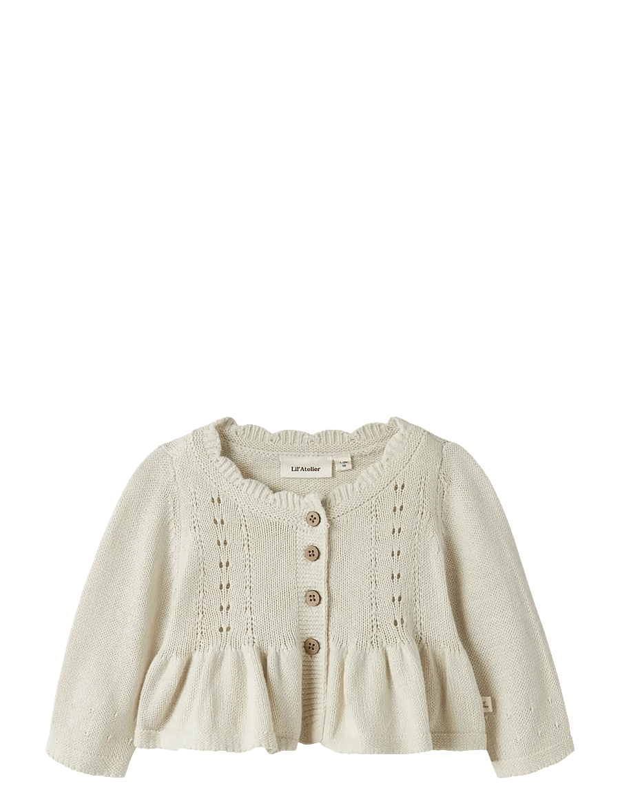 Lil'Atelier - NBFRAMLA RIR LS SHORT KNIT CARD LIL - cardigans - turtledove - 0