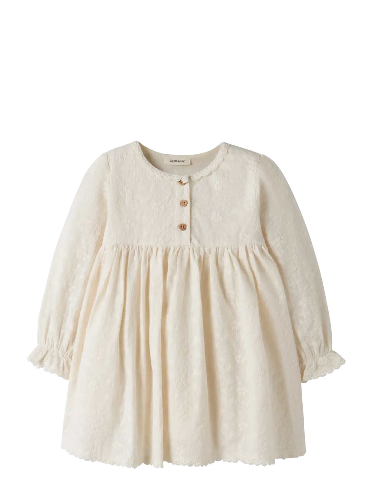 Lil'Atelier NMFRENNA LS LOOSE DRESS LIL - Lil'Atelier - TURTLEDOVE / cream