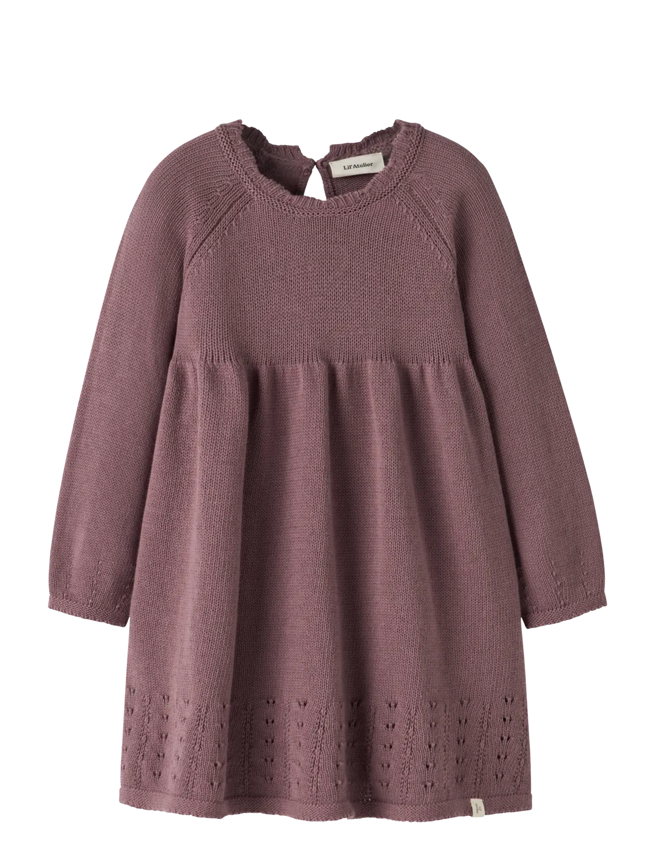Lil'Atelier NMFRAMLA RIR LS KNIT DRESS LIL - Long-sleeved casual dresses - ROSE TAUPE / pink/rose