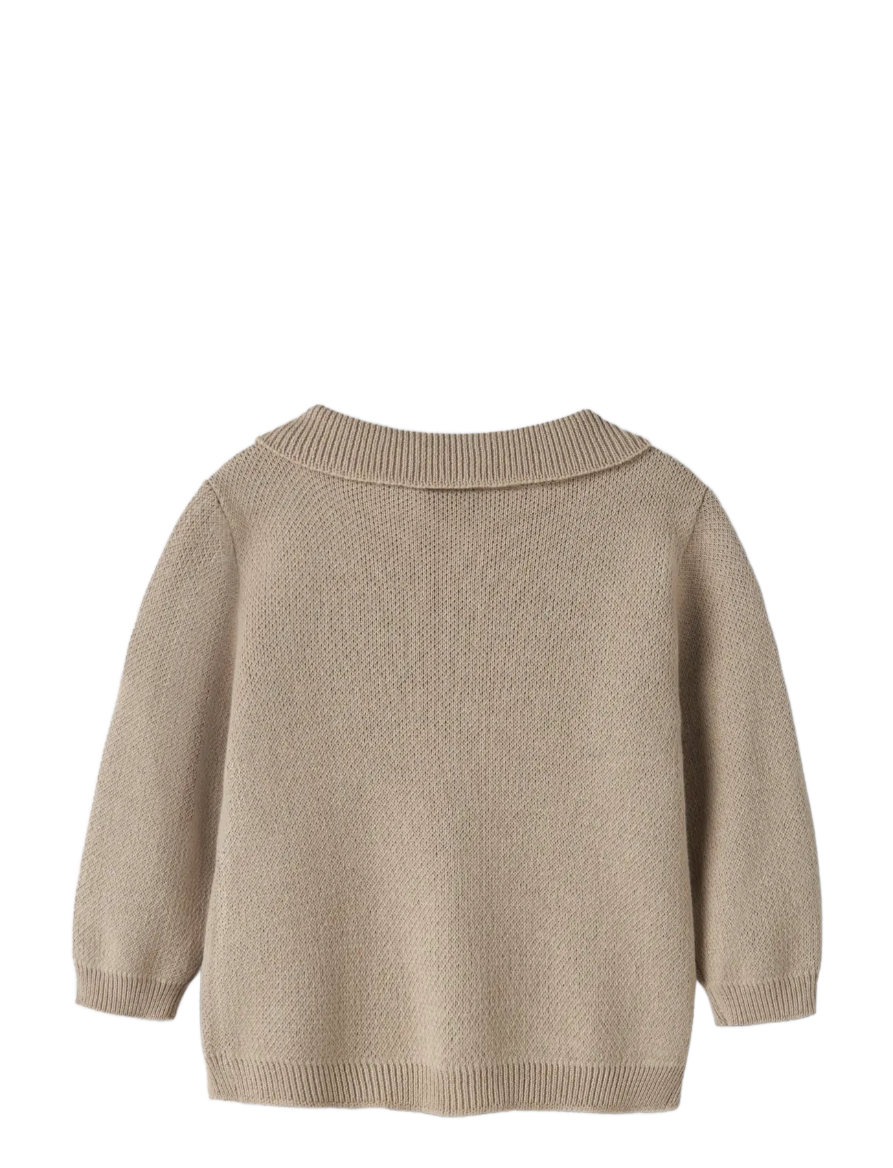 Lil'Atelier - NBMRONAN LS KNIT POLO CARD LIL - cardigans - white pepper - 1