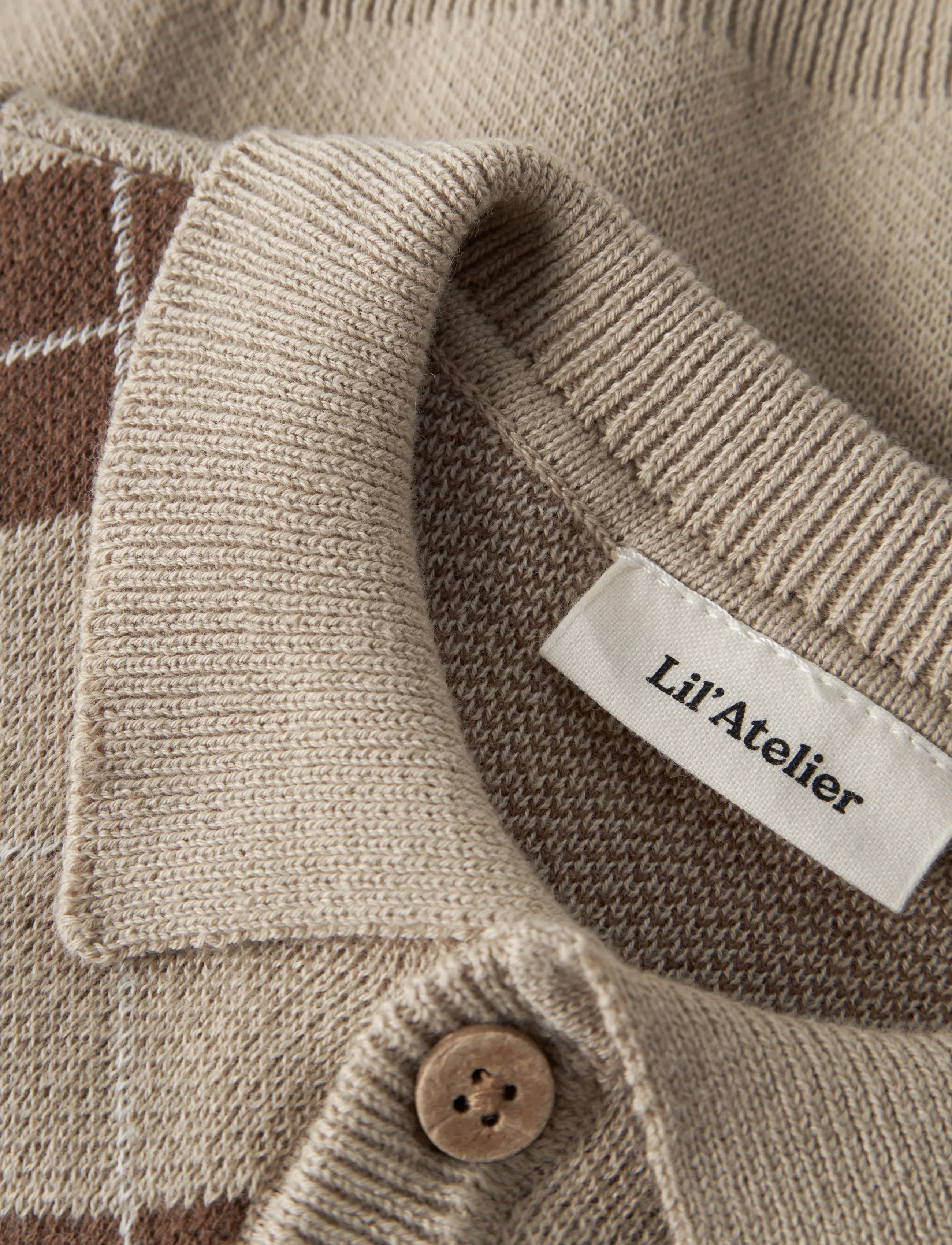 Lil'Atelier - NBMRONAN LS KNIT POLO CARD LIL - cardigans - white pepper - 2