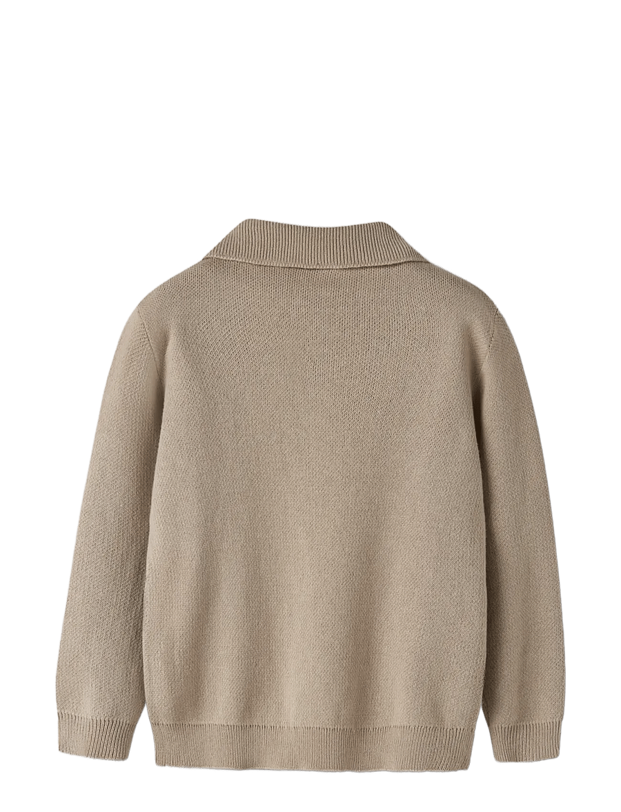 Lil'Atelier - NMMRONAN LS KNIT POLO LIL - white pepper - 1