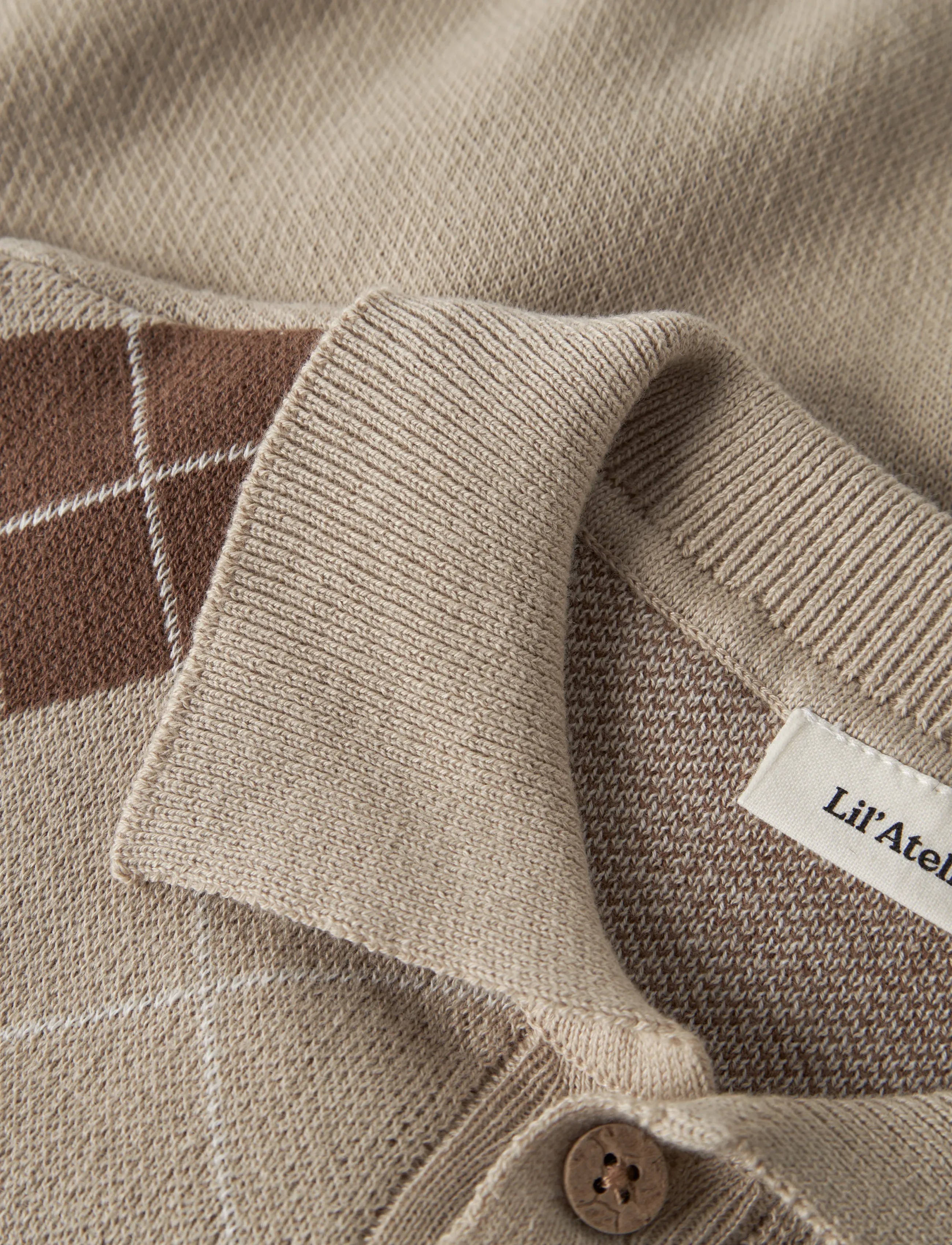 Lil'Atelier - NMMRONAN LS KNIT POLO LIL - white pepper - 4