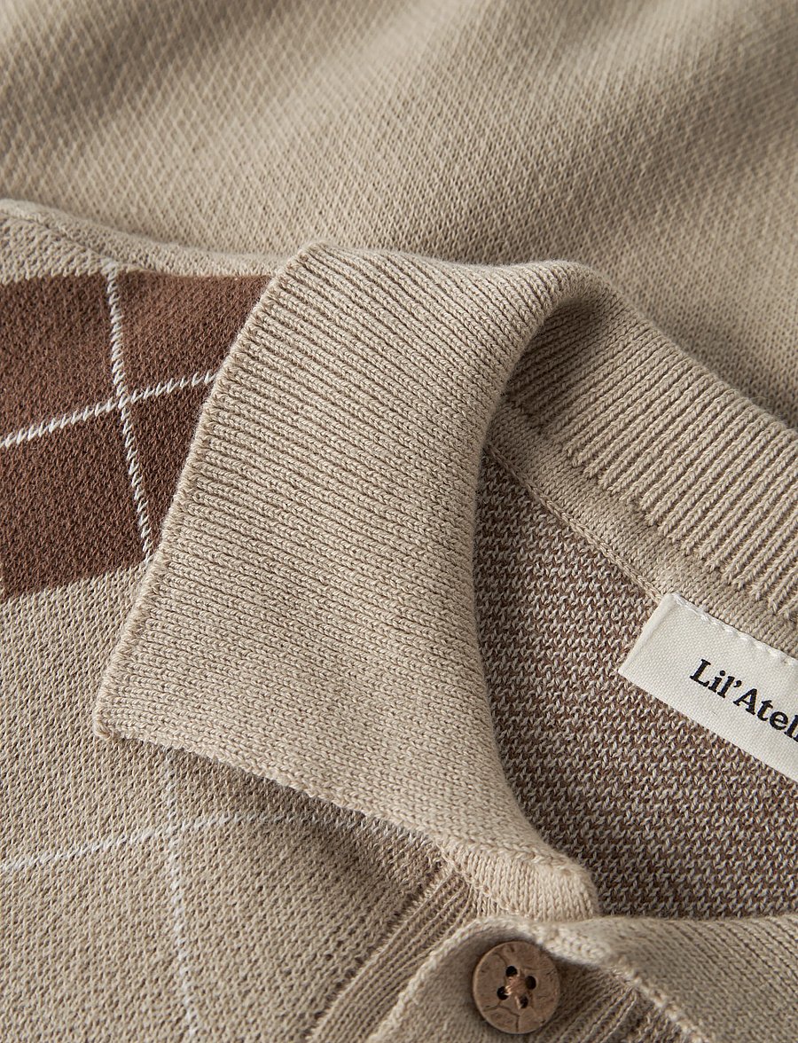 Lil'Atelier - NMMRONAN LS KNIT POLO LIL - white pepper - 4