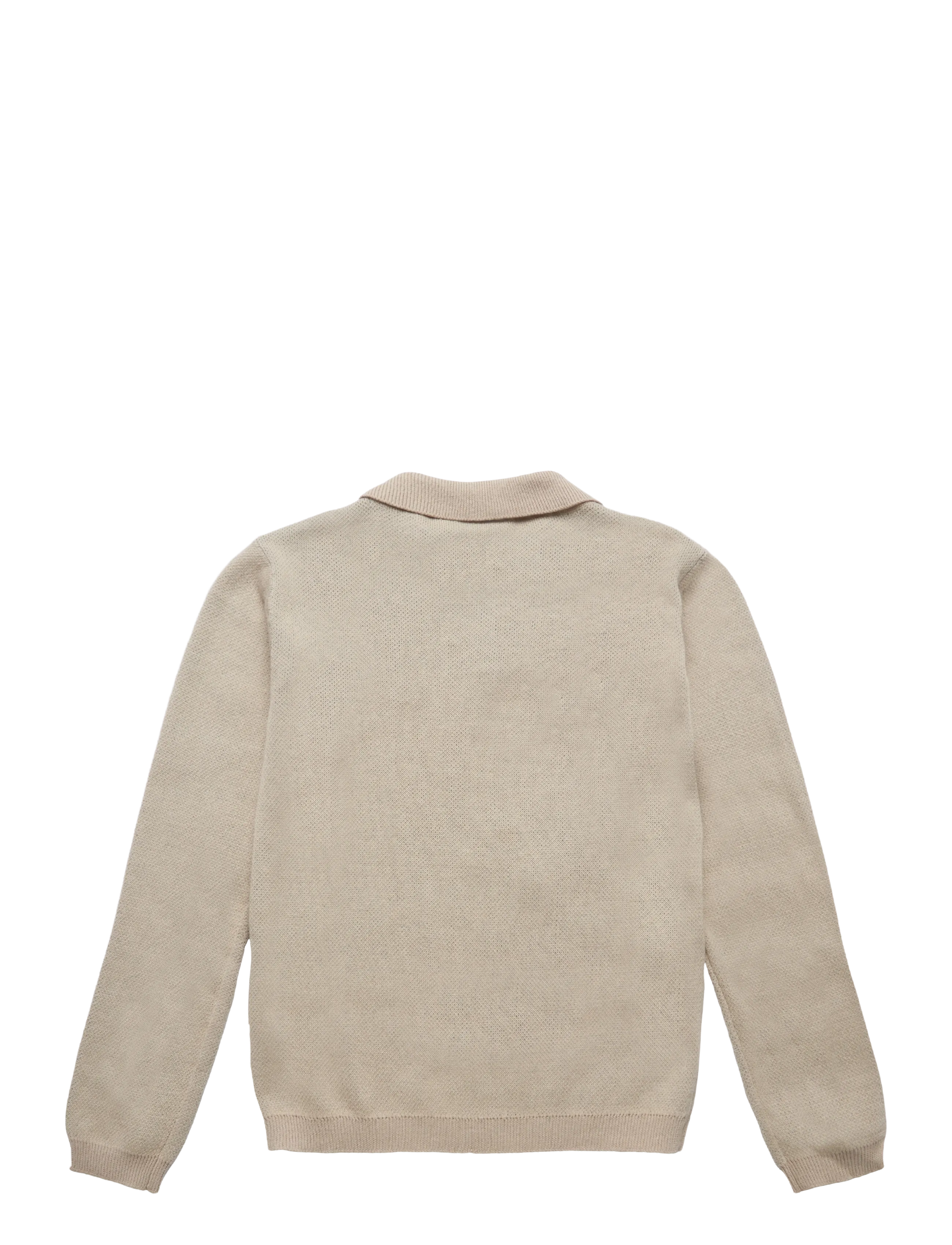 Lil'Atelier - NMMRONAN LS KNIT POLO LIL - langærmede poloer - white pepper - 1