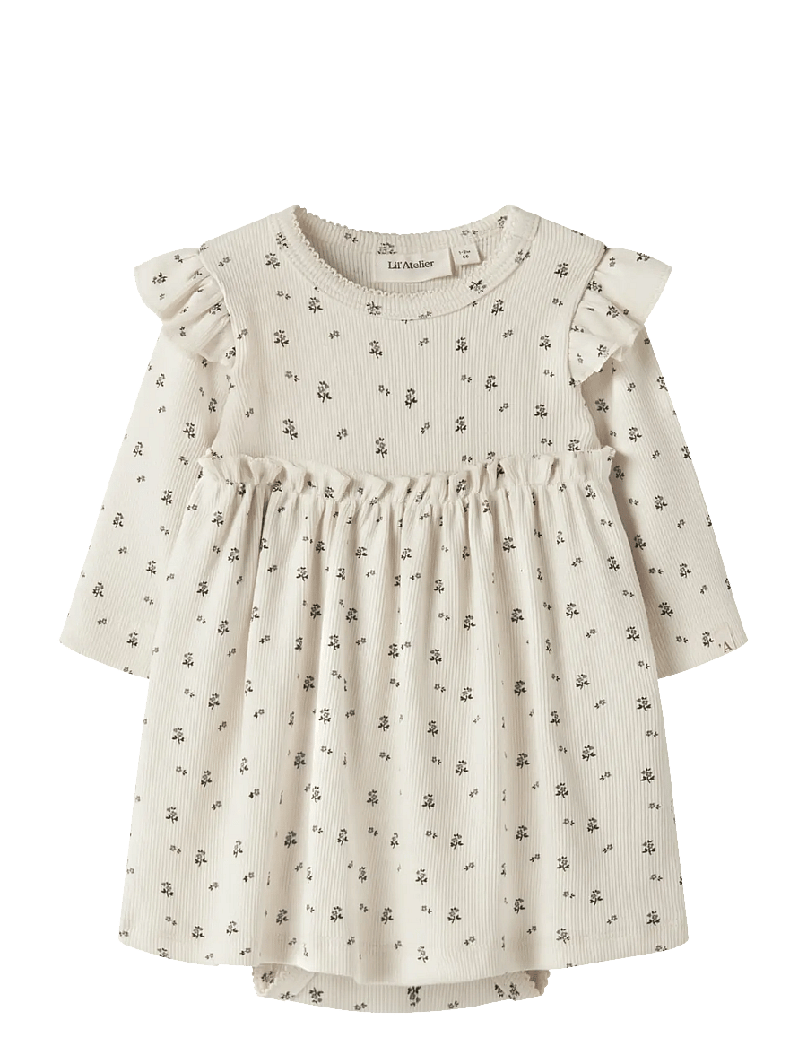 Lil'Atelier - NBFLAGO MIA LS BODY DRESS LIL - langærmede bodyer - turtledove - 0