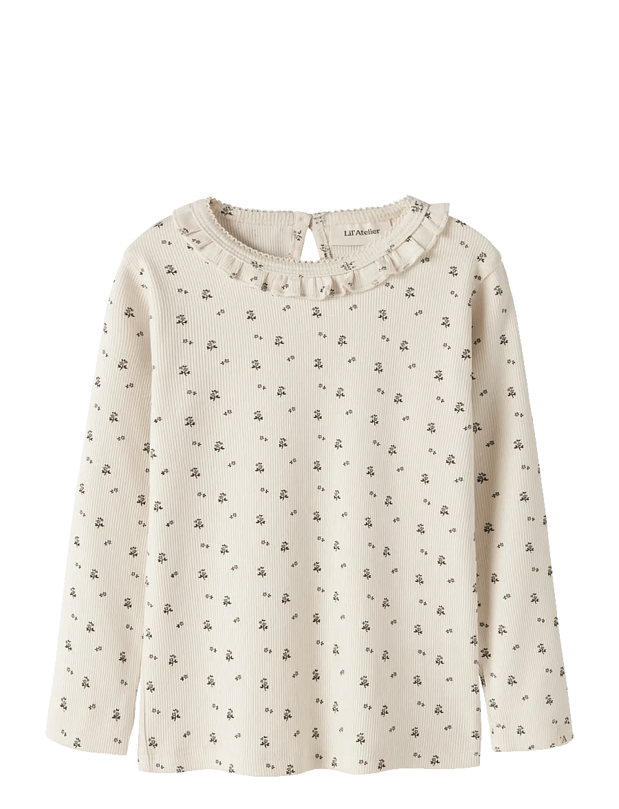 Lil'Atelier - NMFLAGO MAI LS SLIM TOP LIL - långärmade t-shirts - turtledove - 1