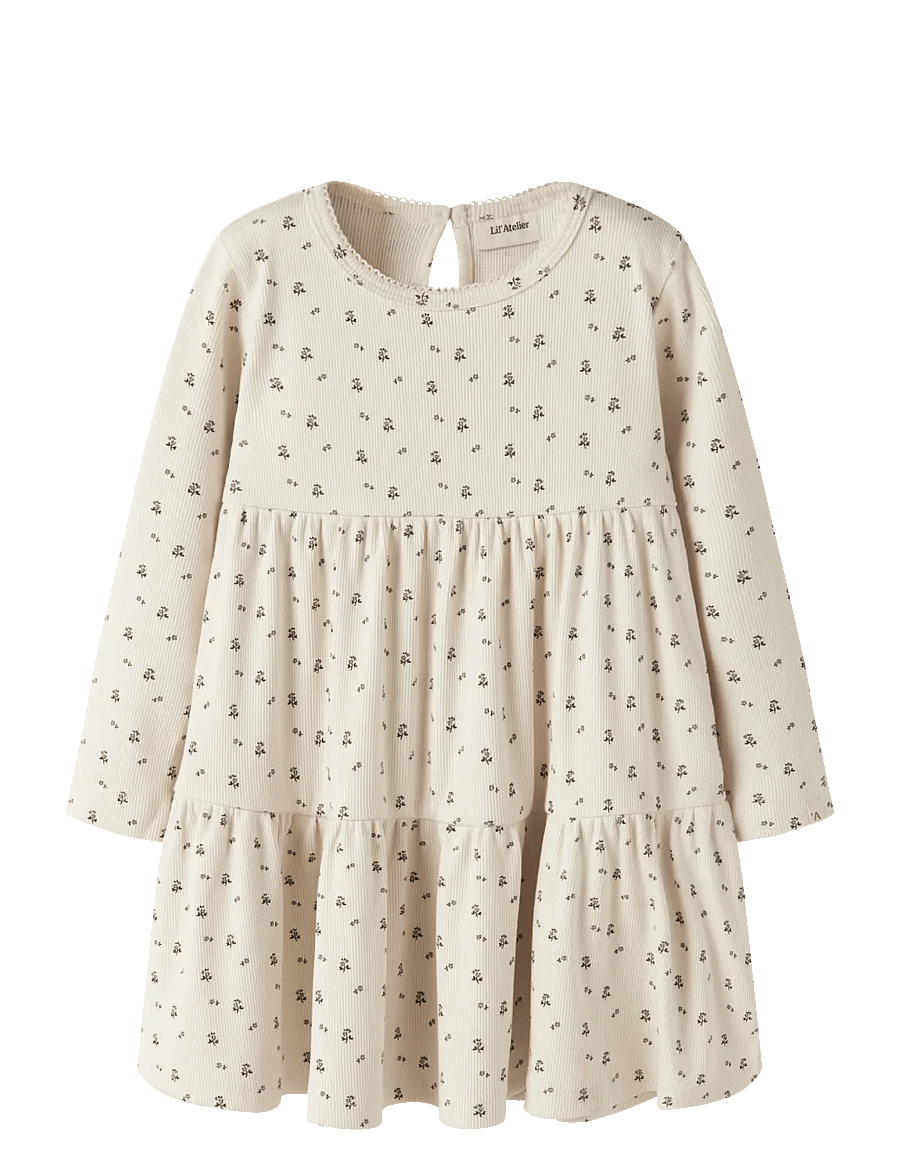 Lil'Atelier - NMFLAGO MOI LS LOOSE DRESS LIL - langärmelige babykleider - turtledove - 1