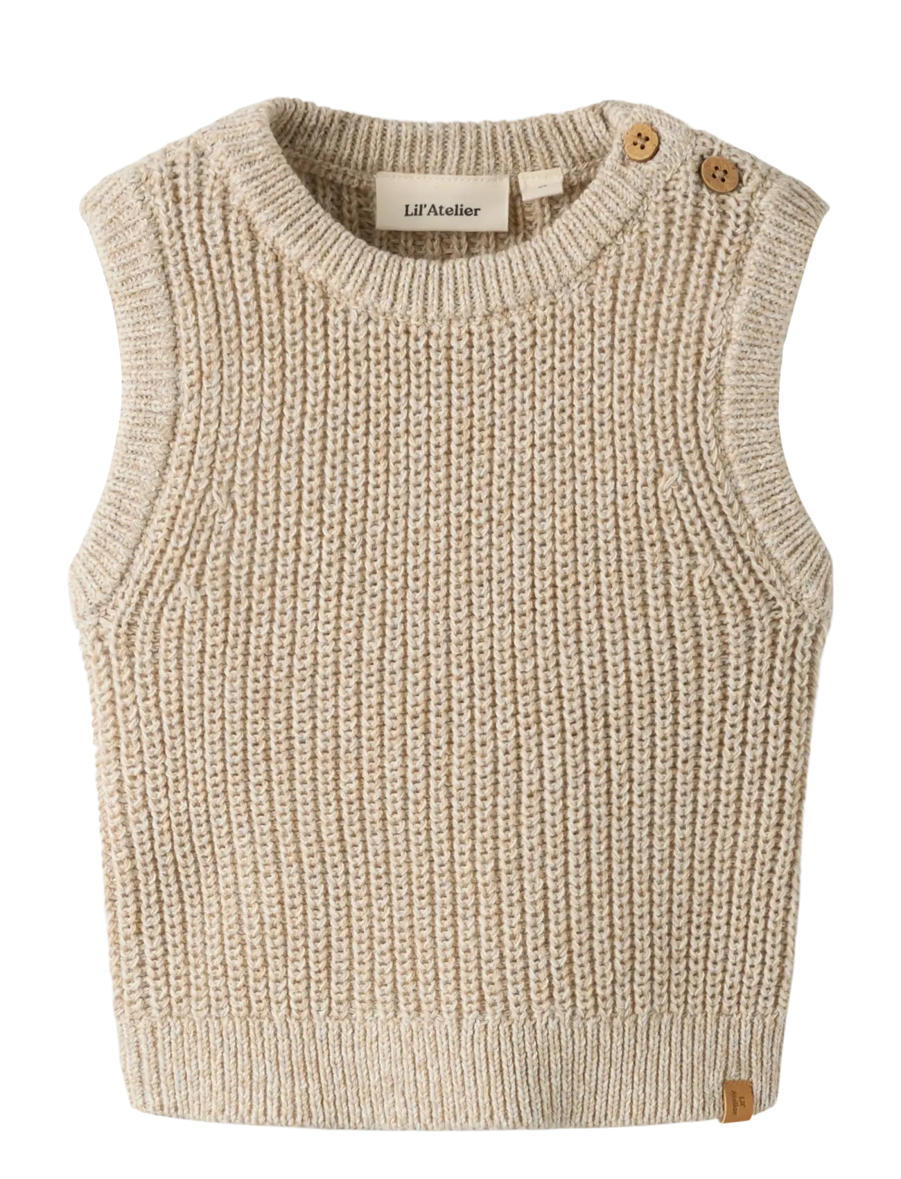 Lil'Atelier NBMROKKOS KNIT VEST LIL - Shop by size - WHITE PEPPER / beige