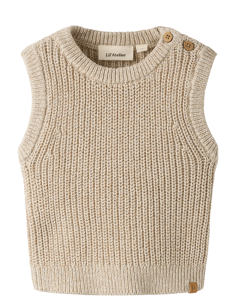 Lil'Atelier - NBMROKKOS KNIT VEST LIL - vestid - white pepper - 0