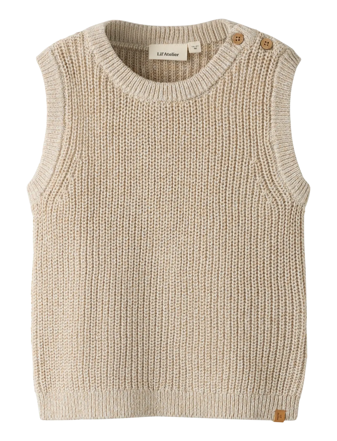 Lil'Atelier NMMROKKOS KNIT VEST LIL - Shop by size - WHITE PEPPER / beige