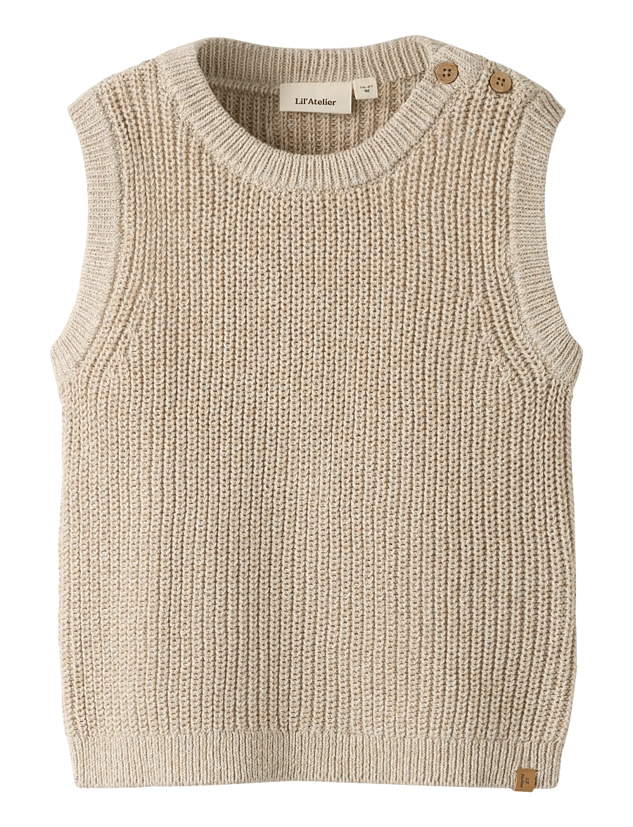 Lil'Atelier - NMMROKKOS KNIT VEST LIL - vestid - white pepper - 0