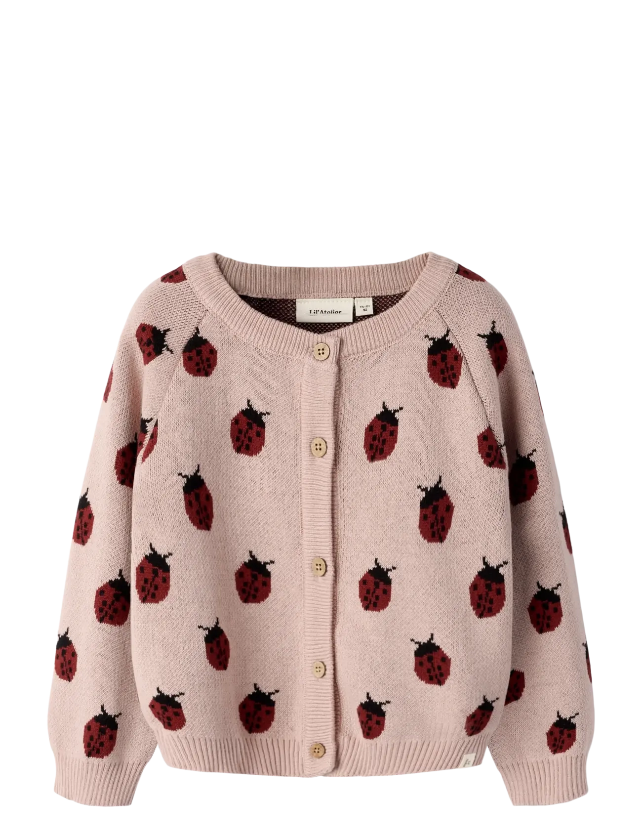 Lil'Atelier Nmflulio Knit Card Lil Noos, Børn, Børne Marihøne Strikket Cardigan, Pink, Str: 104