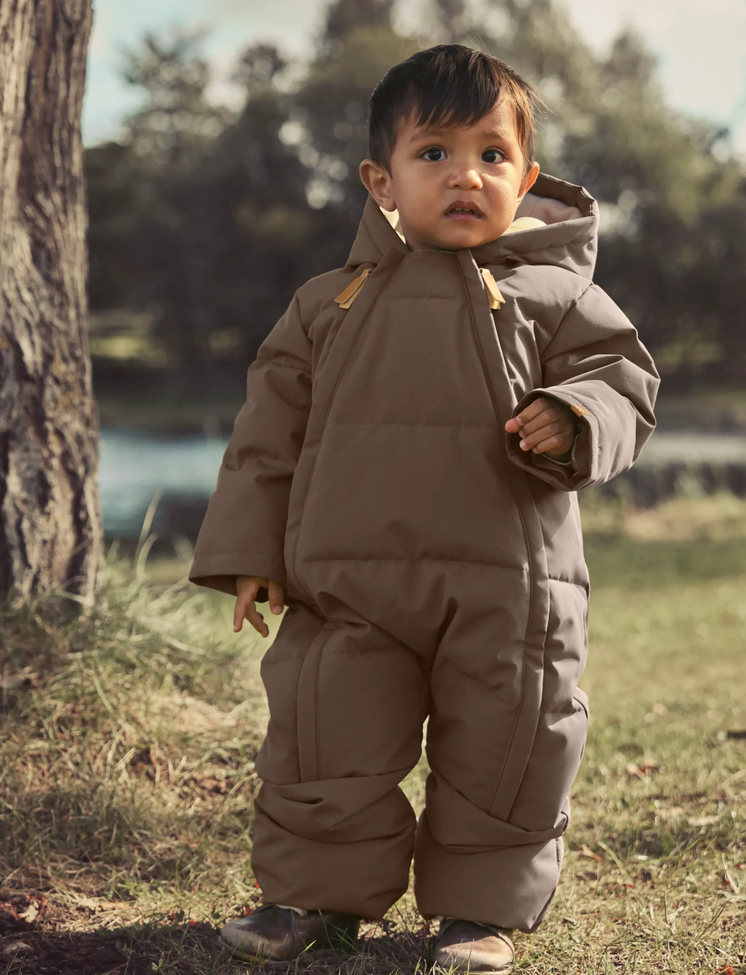 Lil'Atelier - NBNLAMEDOW03 PUFFER SNOWSUIT FO LIL - outerwear - dark earth - 0