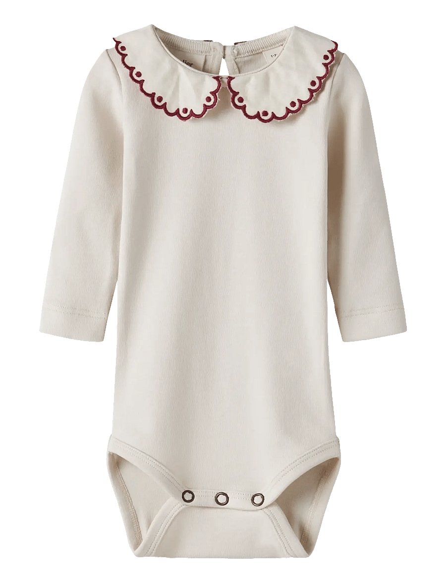 Lil'Atelier - NBFFUNDO LIA LS SLIM BODY LIL - långärmade bodies - turtledove - 0
