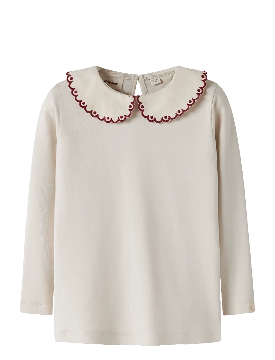 Lil'Atelier - NMFFUNDO LIA LS SLIM TOP LIL - blusar & tunikor - turtledove - 0