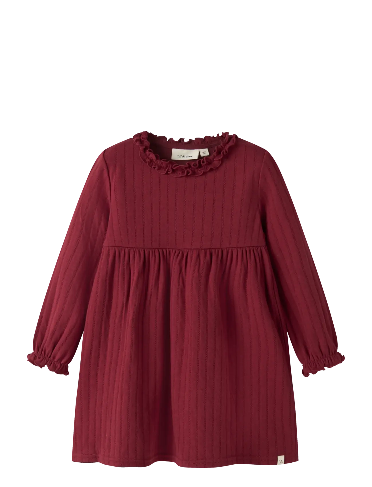 Lil'Atelier NMFRIVER LS DRESS LIL - Long-sleeved casual dresses - BIKING RED / burgundy